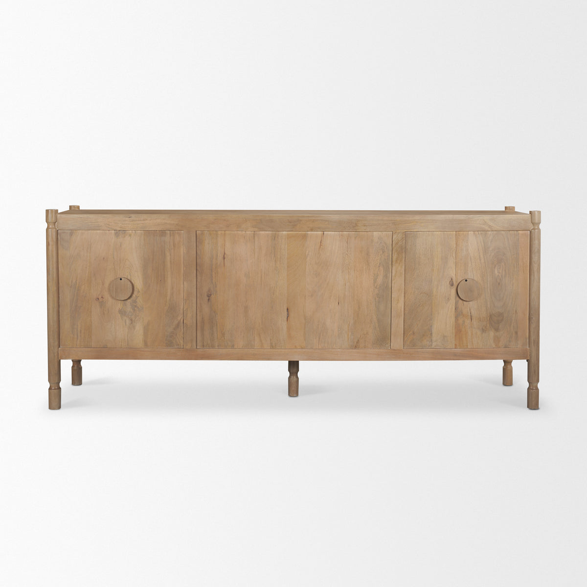 Phil Dark Brown Wood 2 Door 3 Drawer Closed Sideboard-Sideboards & Buffets-DECOROLALA