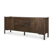 Phil Dark Brown Wood 2 Door 3 Drawer Closed Sideboard-Sideboards & Buffets-DECOROLALA