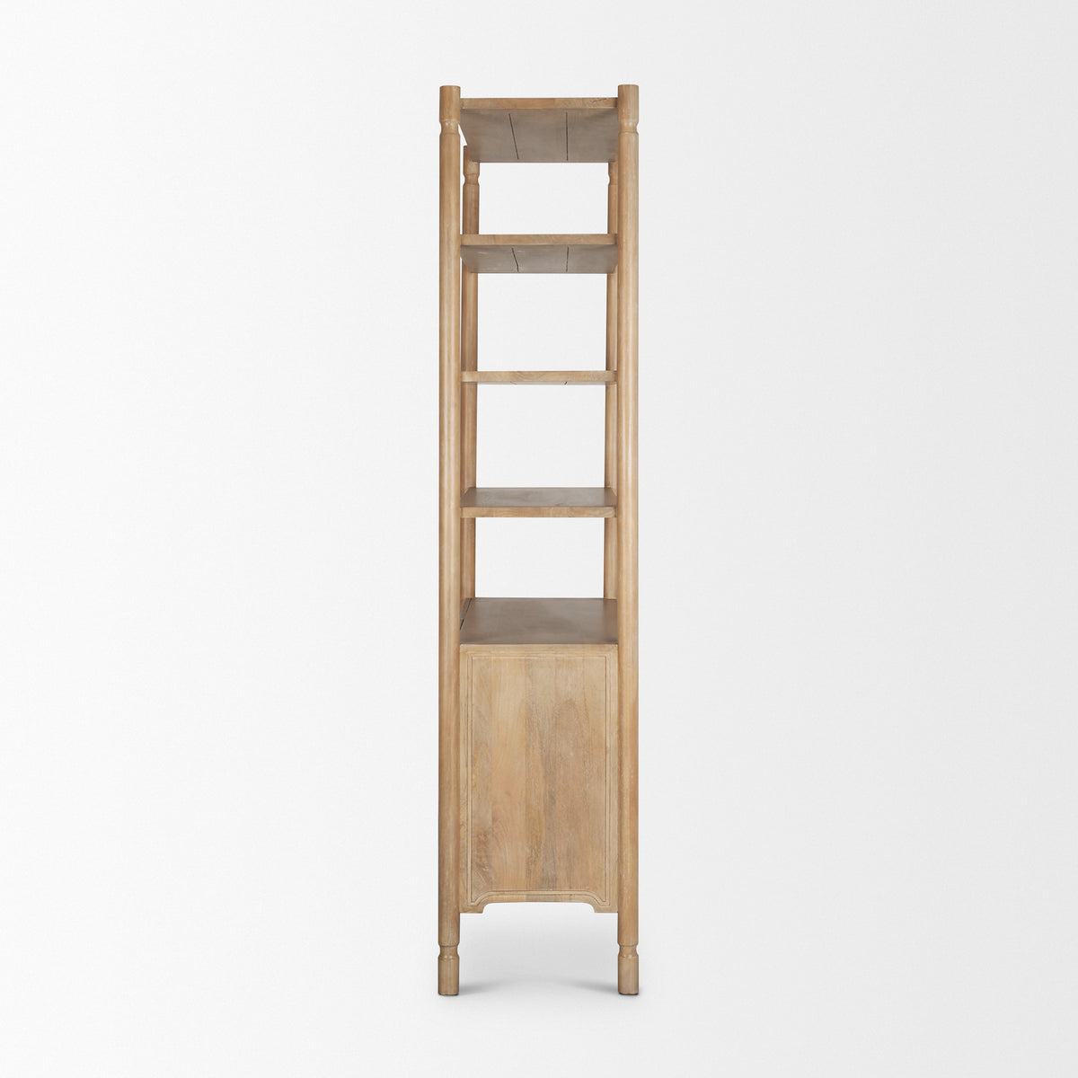 Phil Dark Brown Wood 2 Door 3 Shelves Open Shelving Unit-Shelving-DECOROLALA