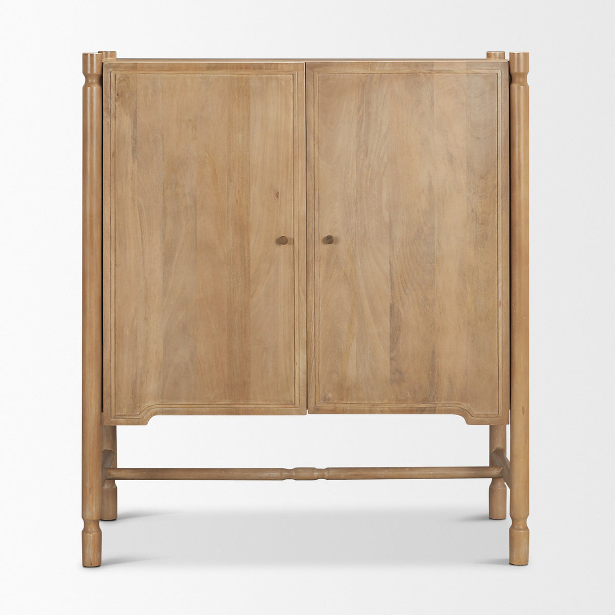 Phil Dark Brown Wood 2 Door Bar Cabinet-Cabinets-DECOROLALA