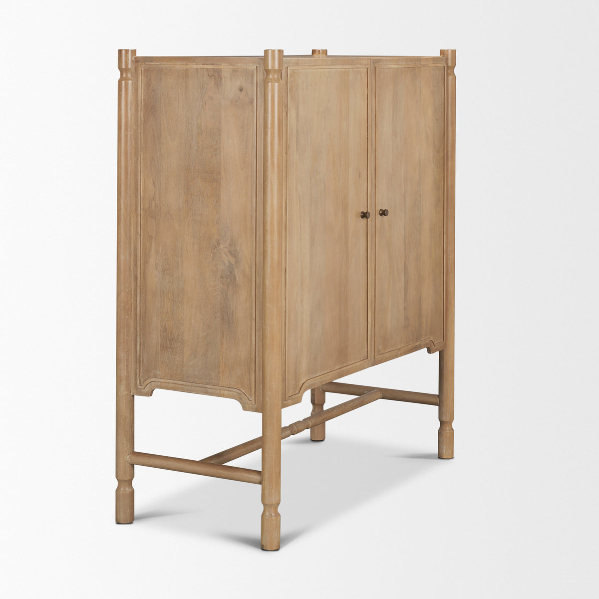 Phil Dark Brown Wood 2 Door Bar Cabinet-Storage Cabinets-DECOROLALA