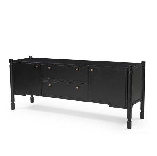 Phil Dark Brown Wood Media Console-Media Consoles-DECOROLALA