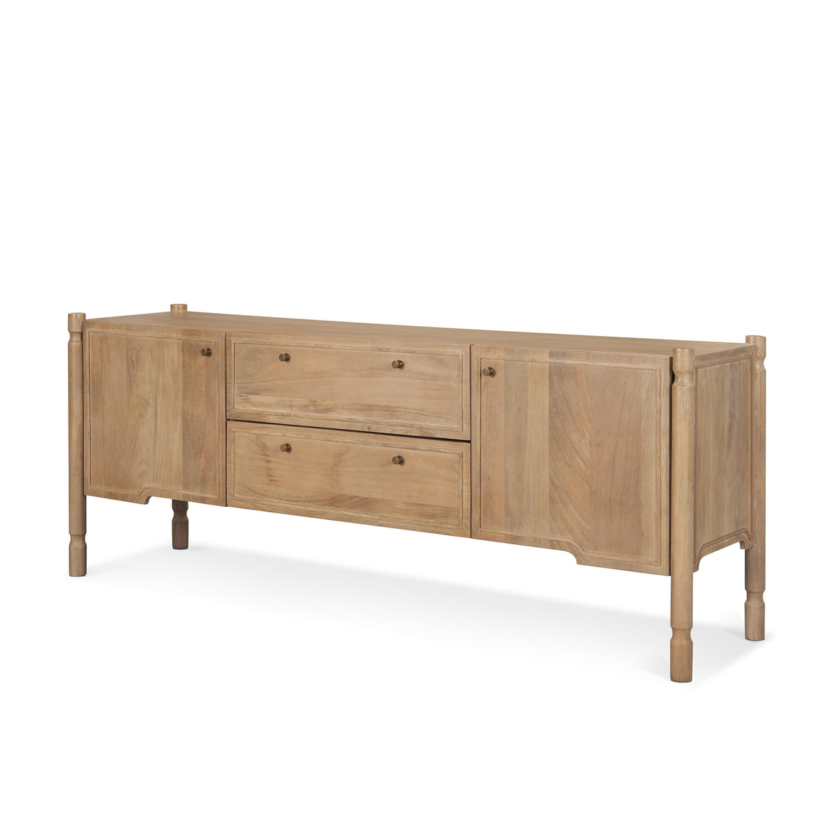 Phil Dark Brown Wood Media Console-Media Consoles-DECOROLALA