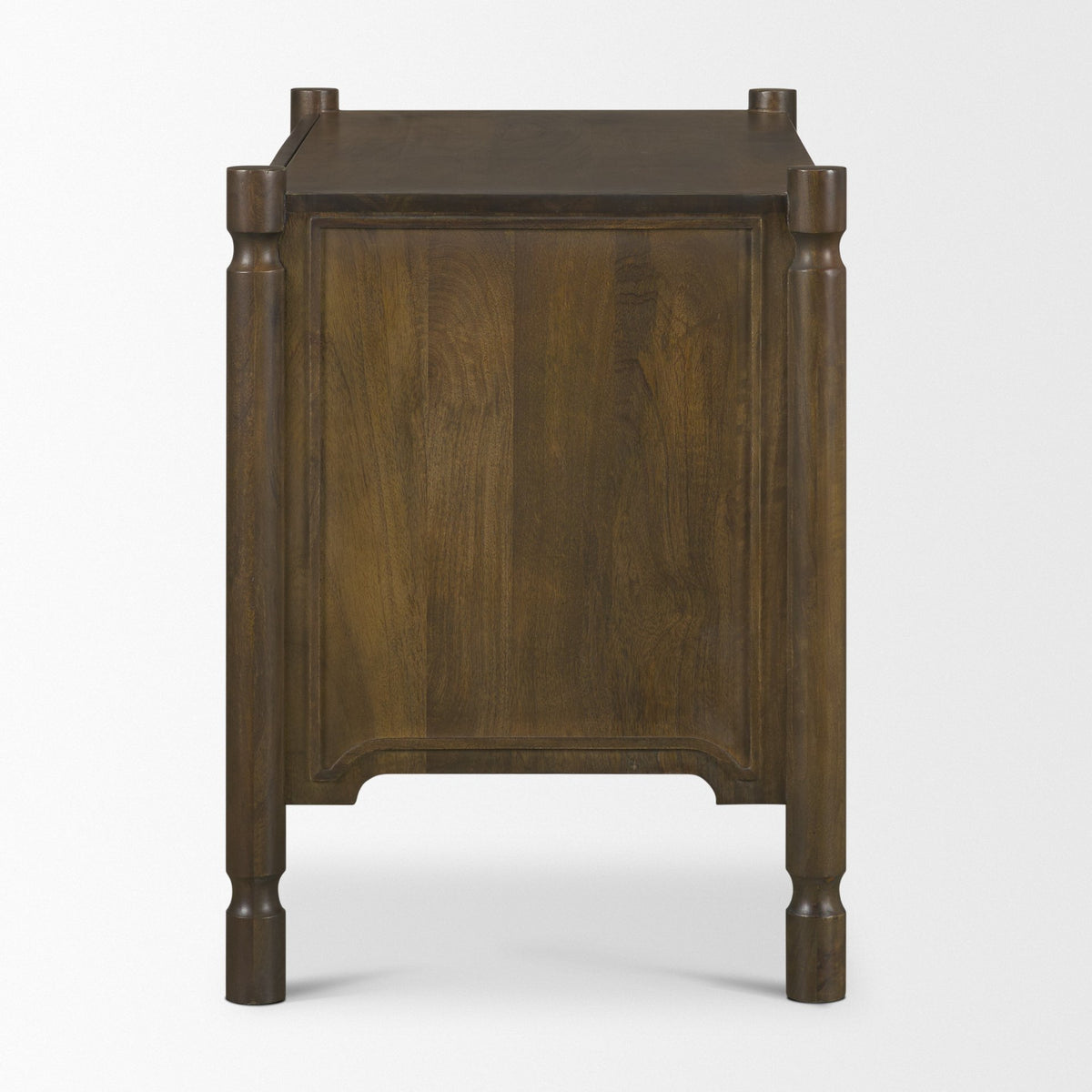 Phil Dark Wood 2 Drawer Nightstand-Nightstands-DECOROLALA