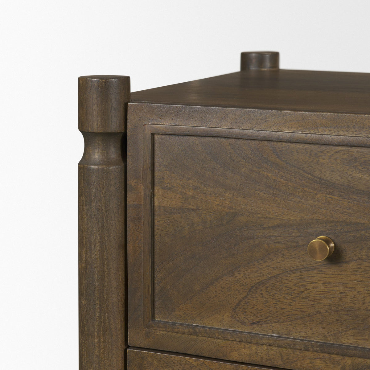 Phil Dark Wood 2 Drawer Nightstand-Nightstands-DECOROLALA