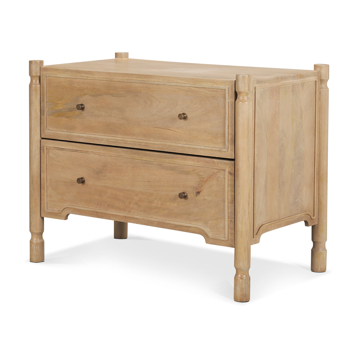 Phil Dark Wood 2 Drawer Nightstand-Nightstands-DECOROLALA