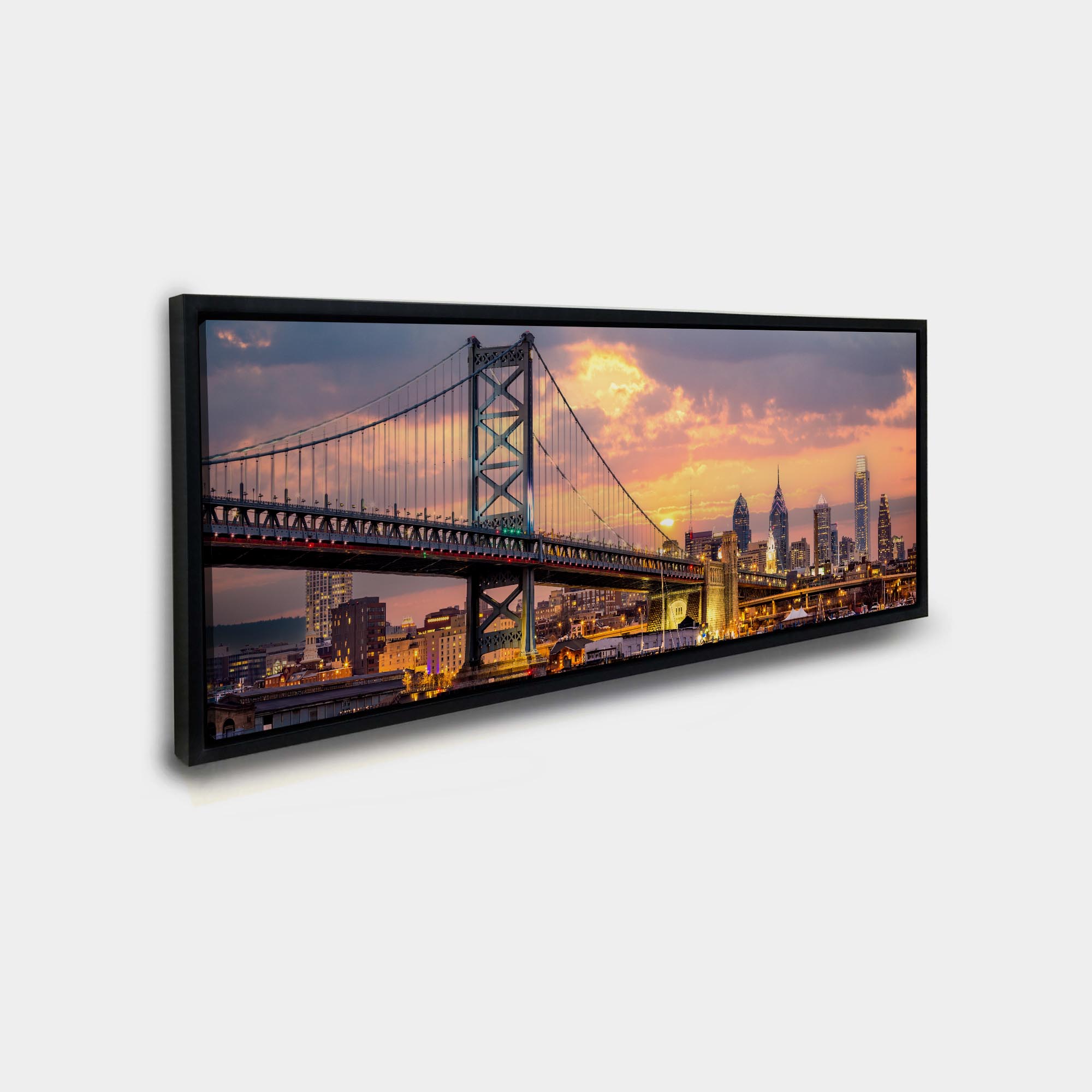 Philadelphia Skyline 72" x 24" Fine Art Canvas Glitter-Canvas Print-DECOROLALA