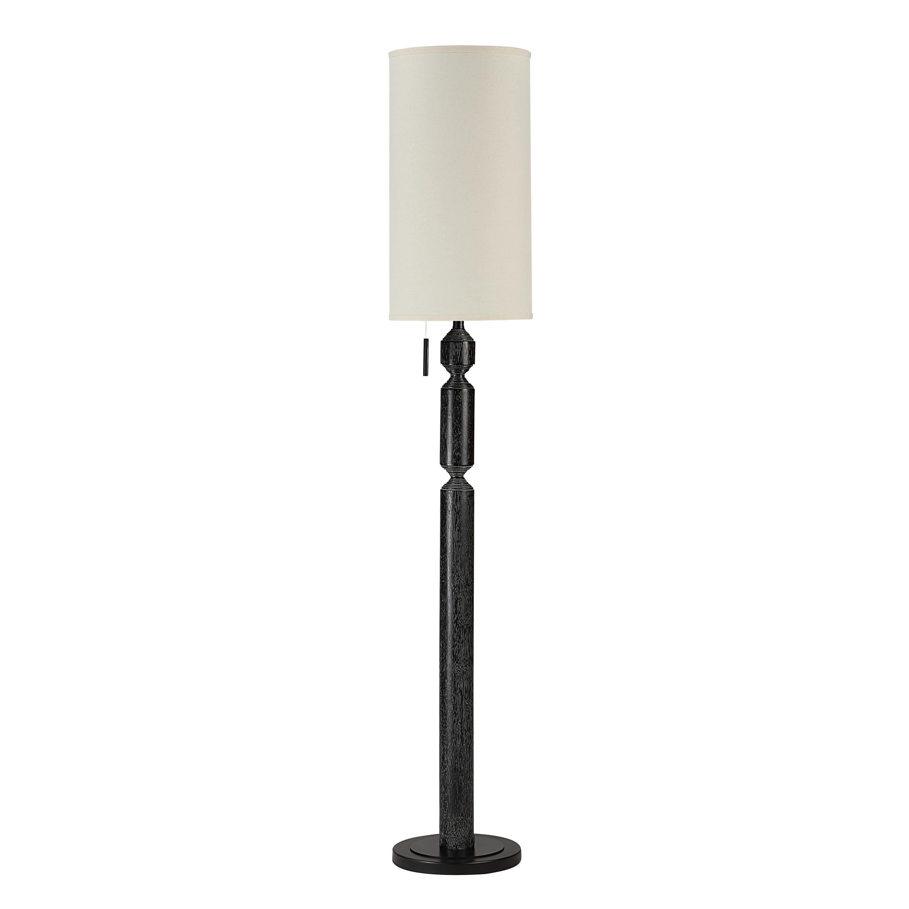 Phoenix 68" Floor Lamp, Black with Cream Shade-Floor Lamp-DECOROLALA