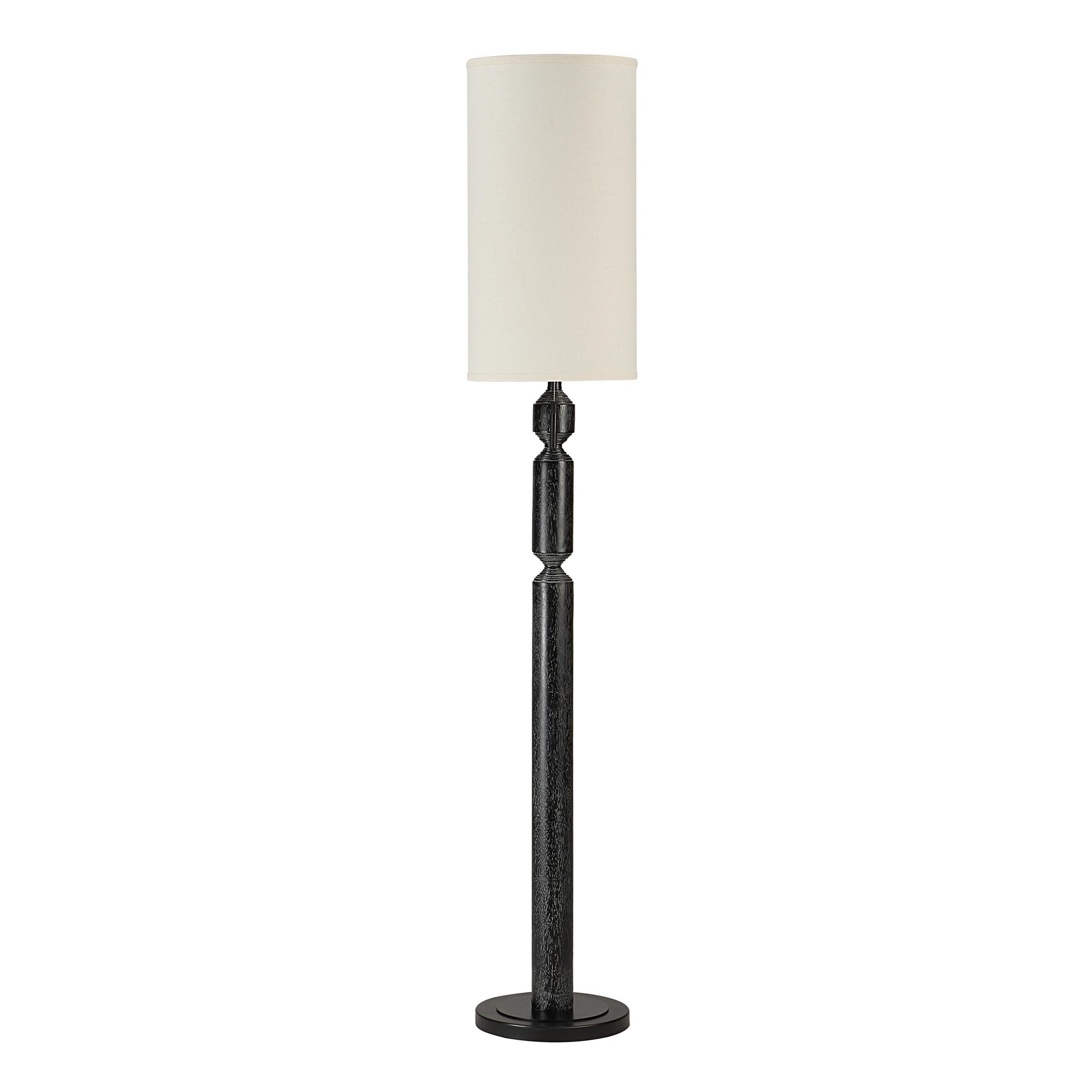 Phoenix 68" Floor Lamp, Black with Cream Shade-Floor Lamp-DECOROLALA