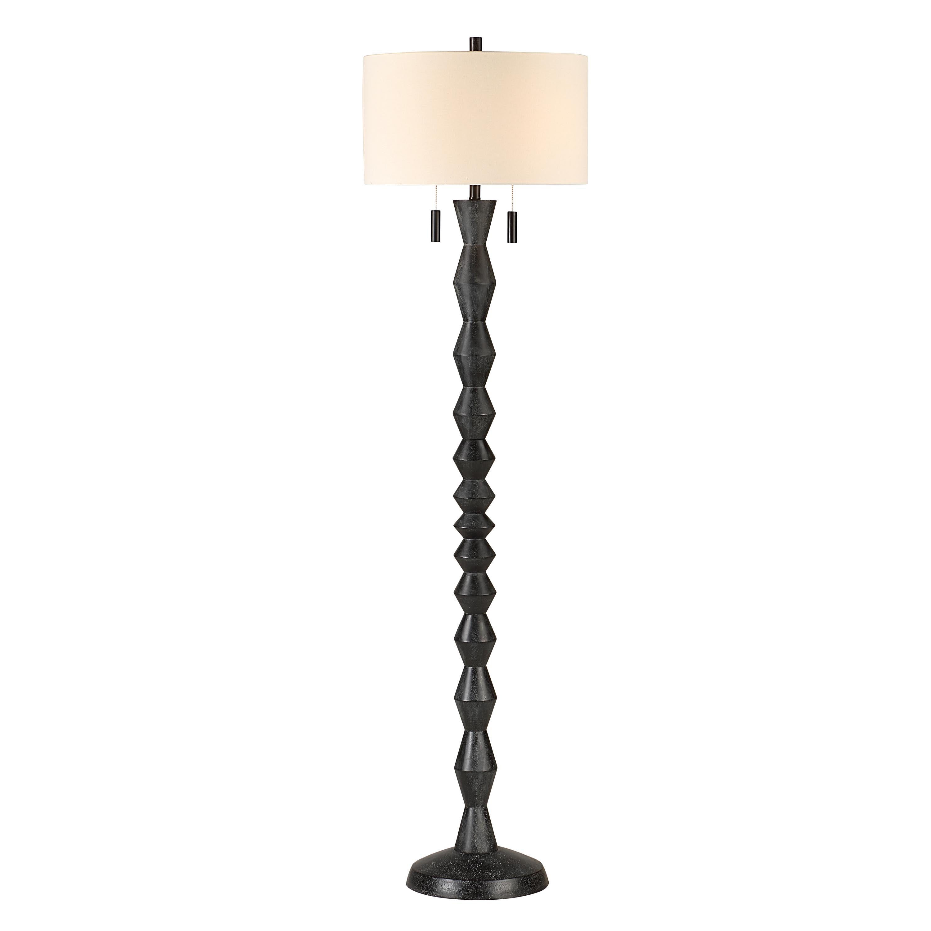 Phyllis 75.75" Floor Lamp with Linen Shade-Floor Lamp-DECOROLALA