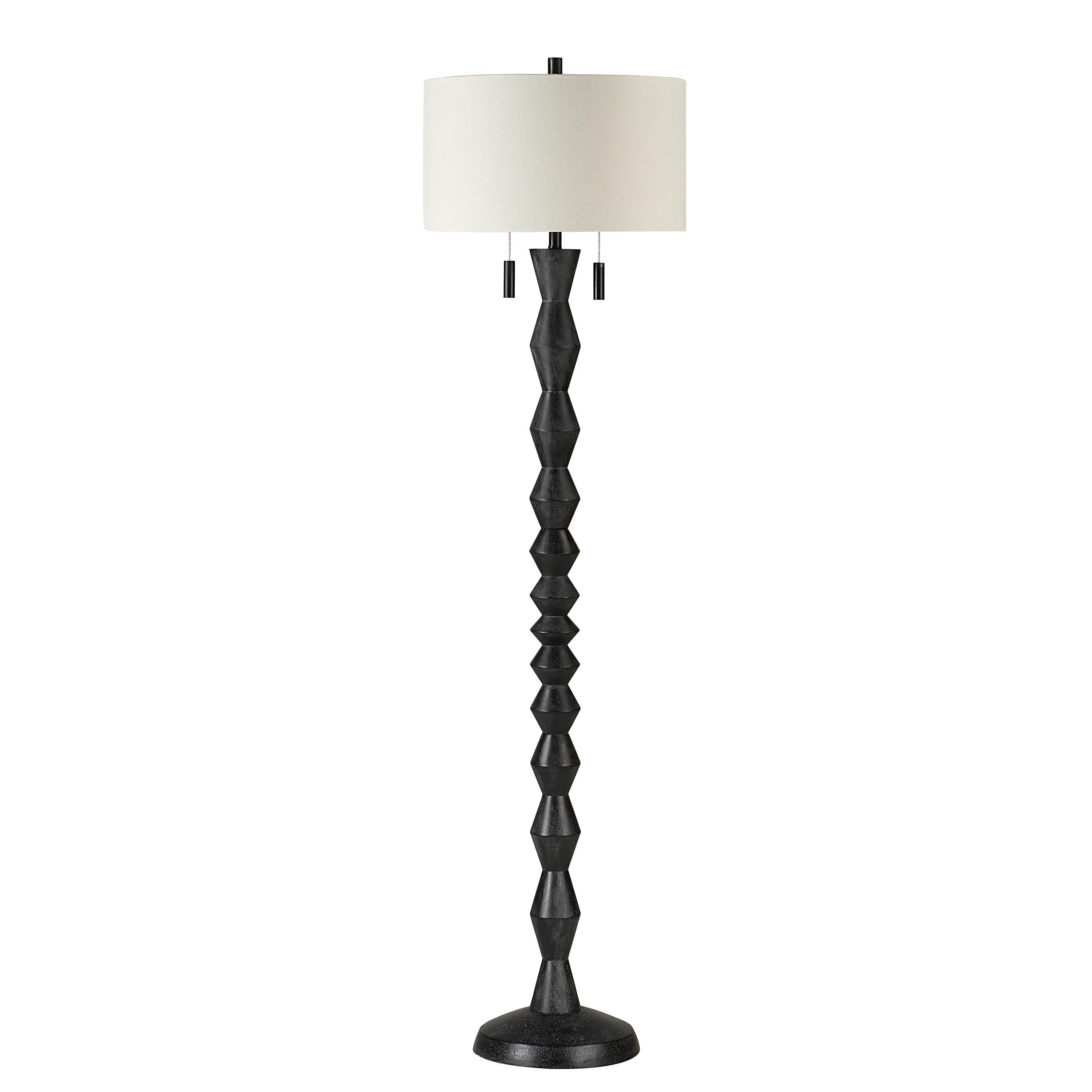 Phyllis 75.75" Height Floor Lamp, Black-Floor Lamp-DECOROLALA