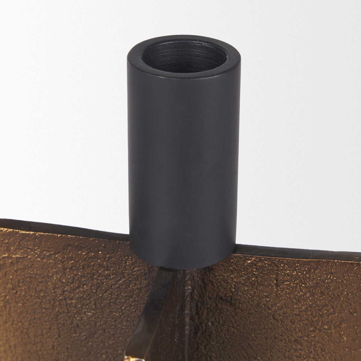 Pia Antiqued Gold w/ Black Metal Taper Candleholder (Set of 2)-Table Candle Holders-DECOROLALA