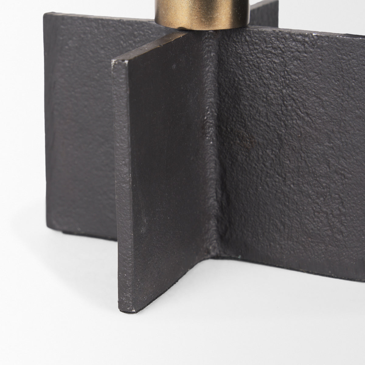 Pia Matte Black w/ Brushed Gold Metal Taper Candleholder (Set of 2)-Table Candle Holders-DECOROLALA