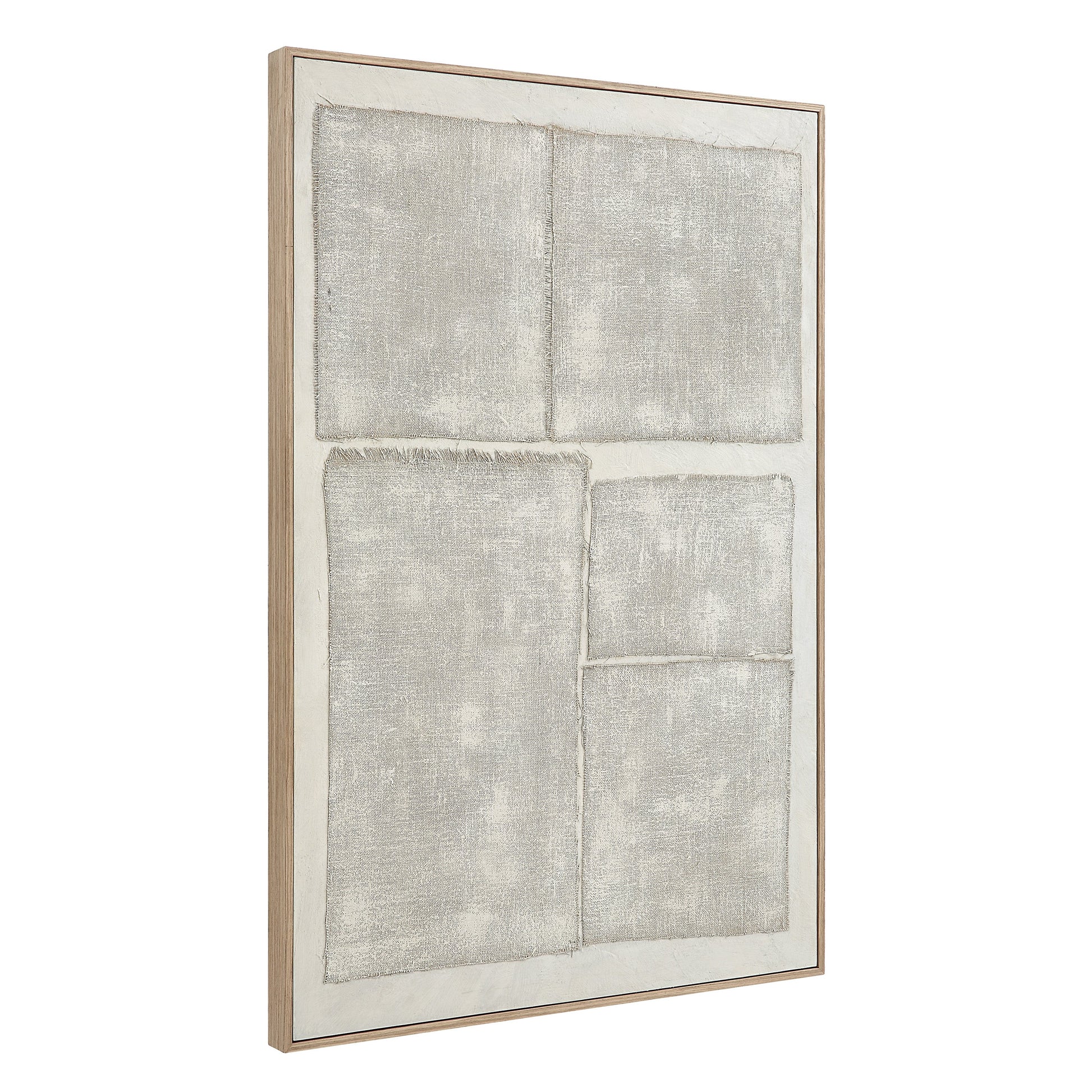 Picardy 60.3" Wide Wall Art with Wood Frame, Oak-Canvas Art-DECOROLALA