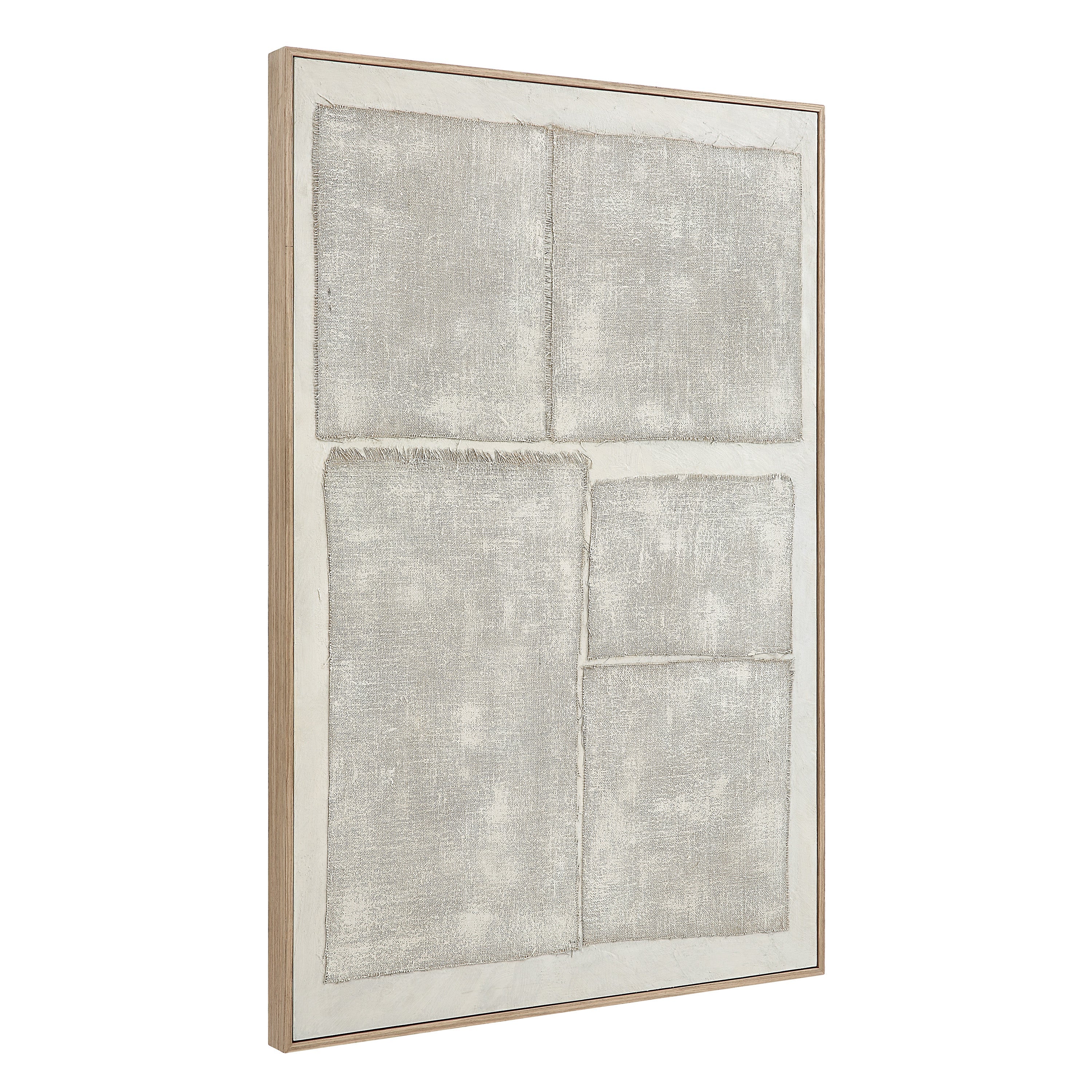 Picardy 60.3" Wide Wall Art with Wood Frame, Oak-Canvas Art-DECOROLALA