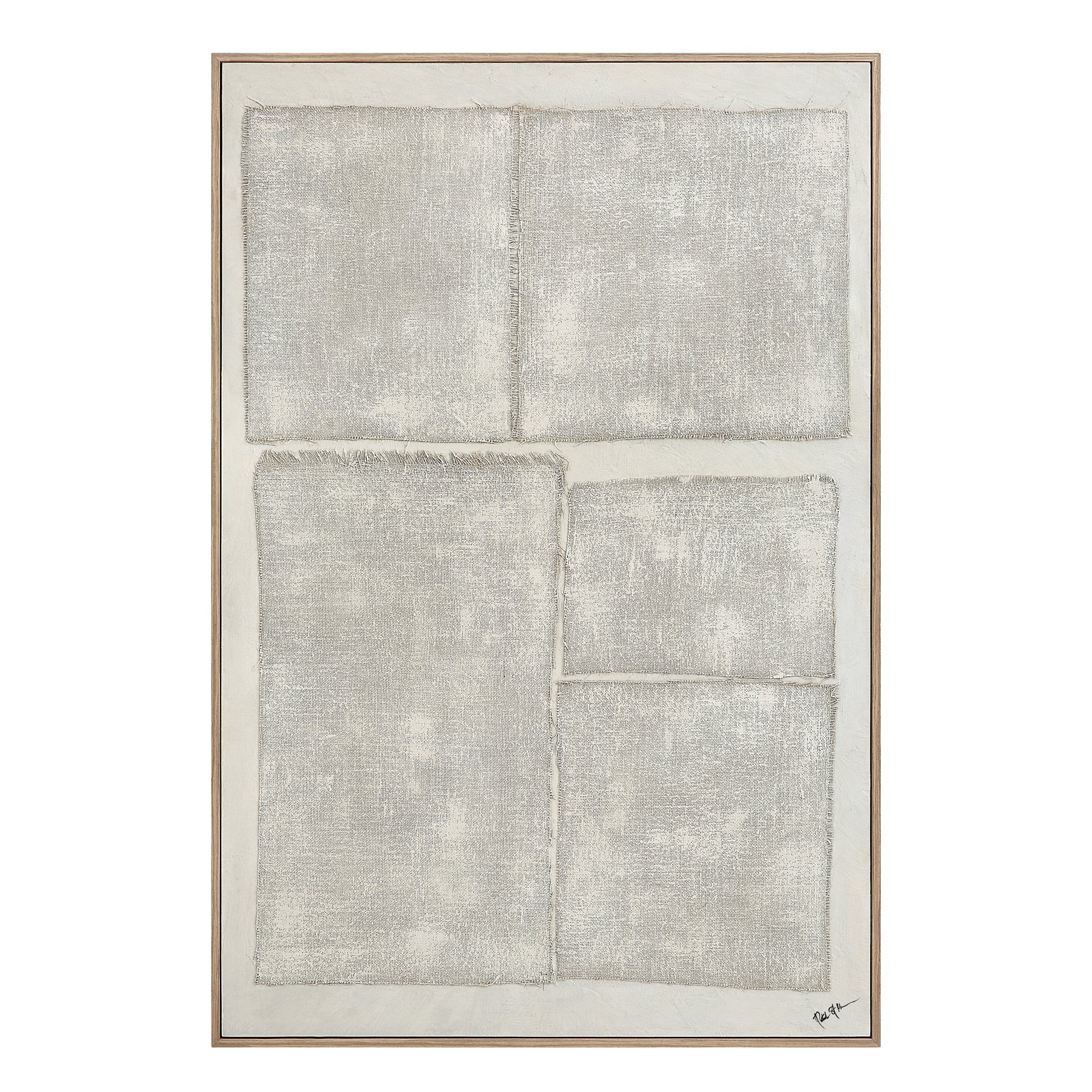 Picardy 60.3" Wide Wall Art with Wood Frame, Oak-Canvas Art-DECOROLALA