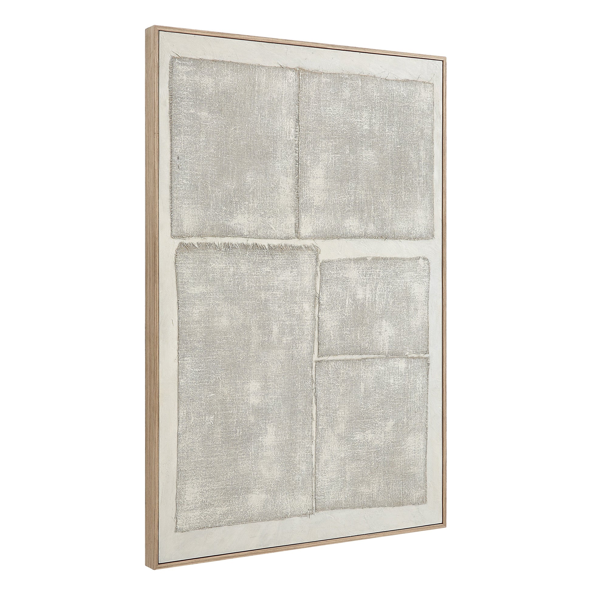 Picardy 60.3" Wide Wall Art with Wood Frame, Oak-Canvas Art-DECOROLALA
