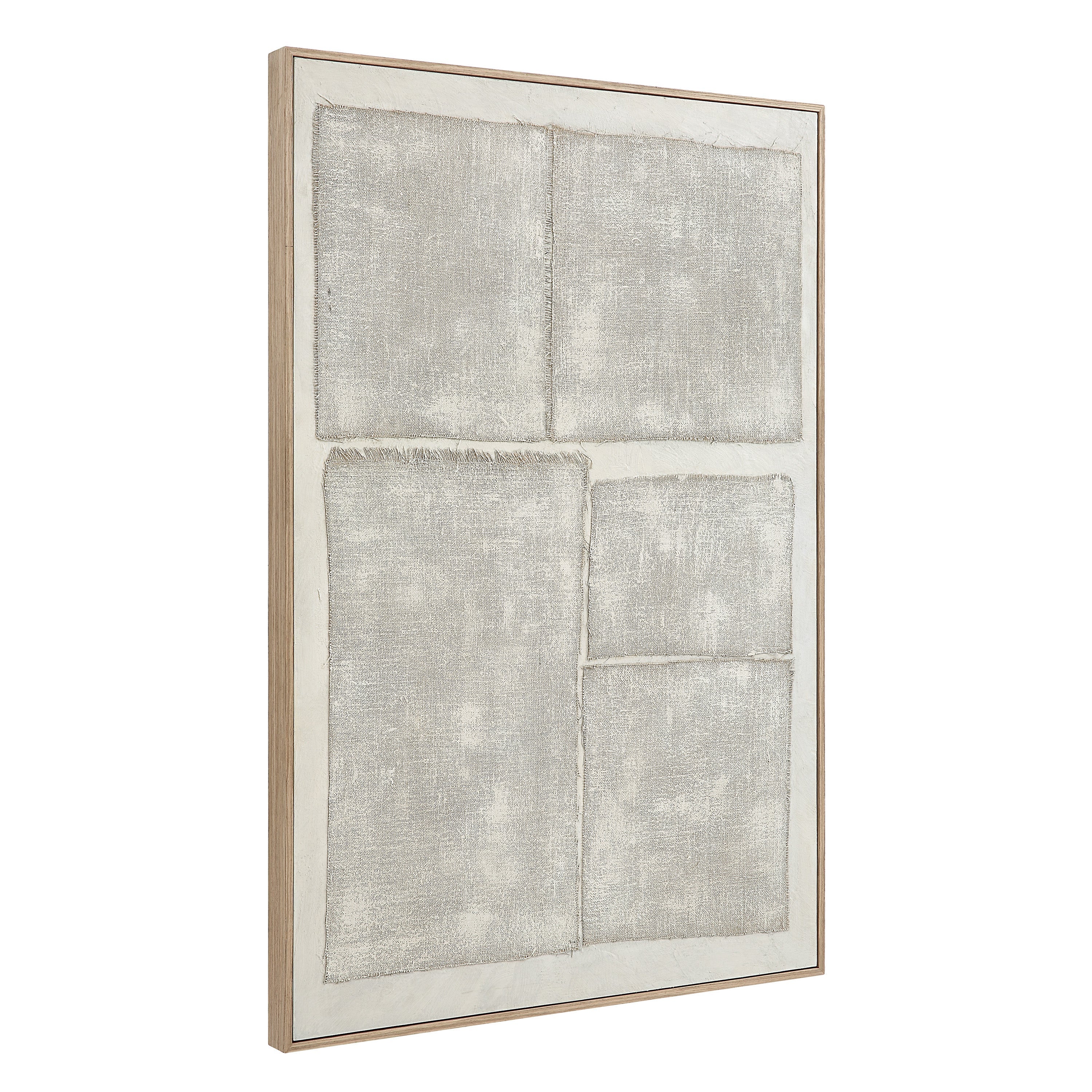 Picardy 60.3" Wide Wall Art with Wood Frame, Oak-Canvas Art-DECOROLALA