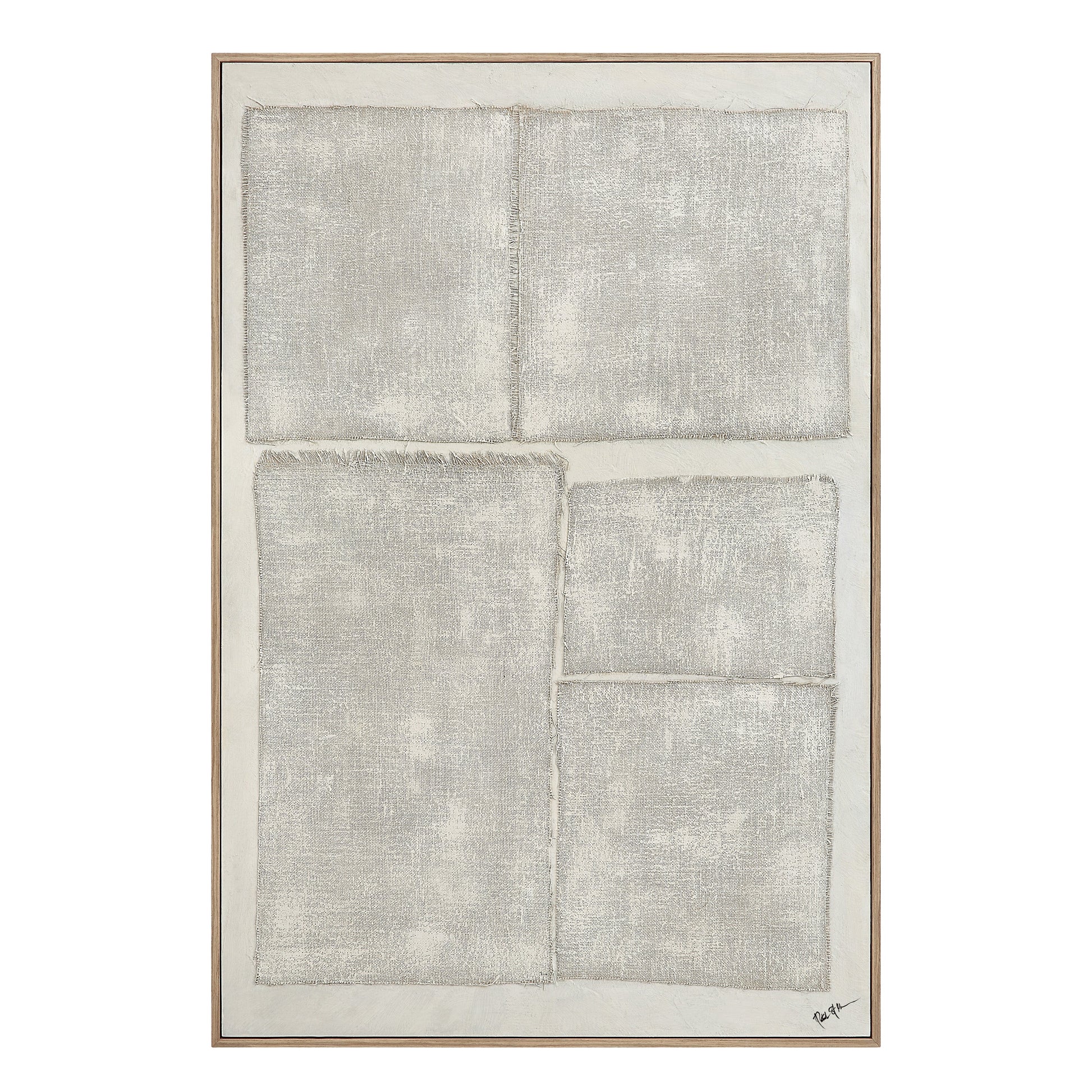 Picardy 60.3" Wide Wall Art with Wood Frame, Oak-Canvas Art-DECOROLALA