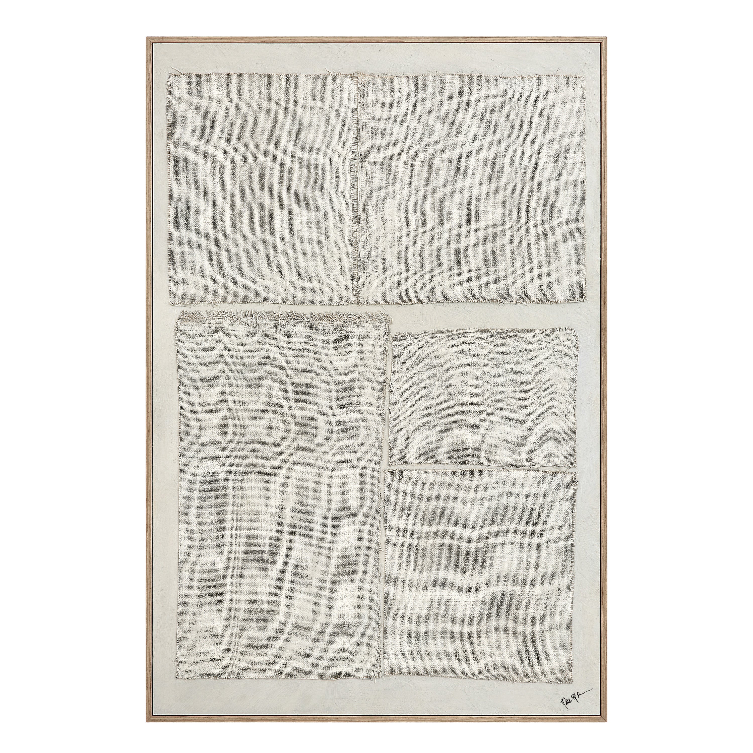 Picardy 60.3" Wide Wall Art with Wood Frame, Oak-Canvas Art-DECOROLALA