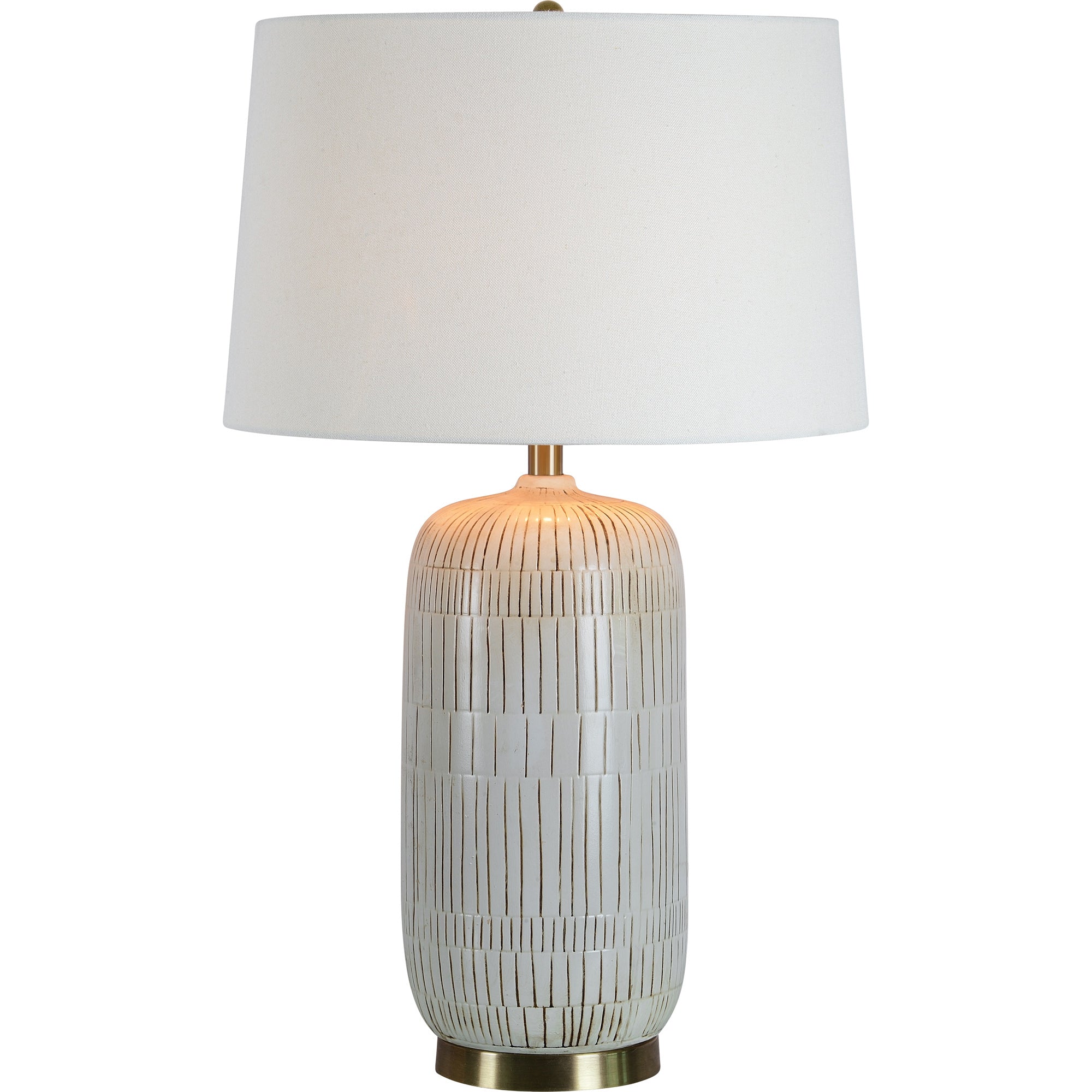 Pierce 29" Length Table Lamp, Cream-Table Lamp-DECOROLALA