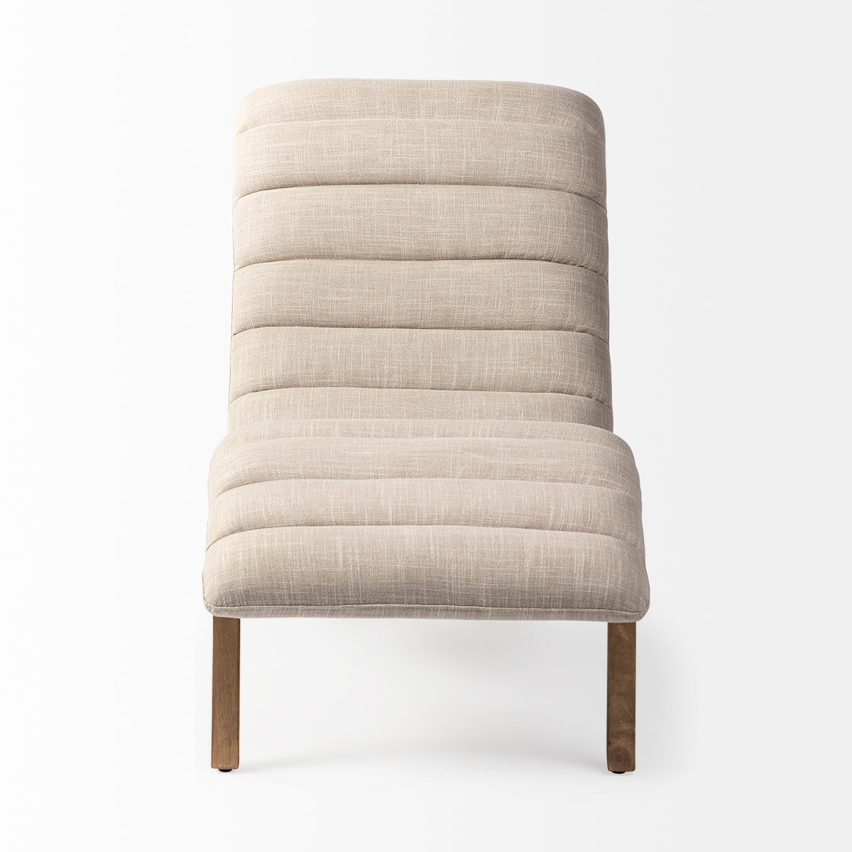 Pierre Beige Fabric Chaise Lounge Chair-Chaise Lounges-DECOROLALA