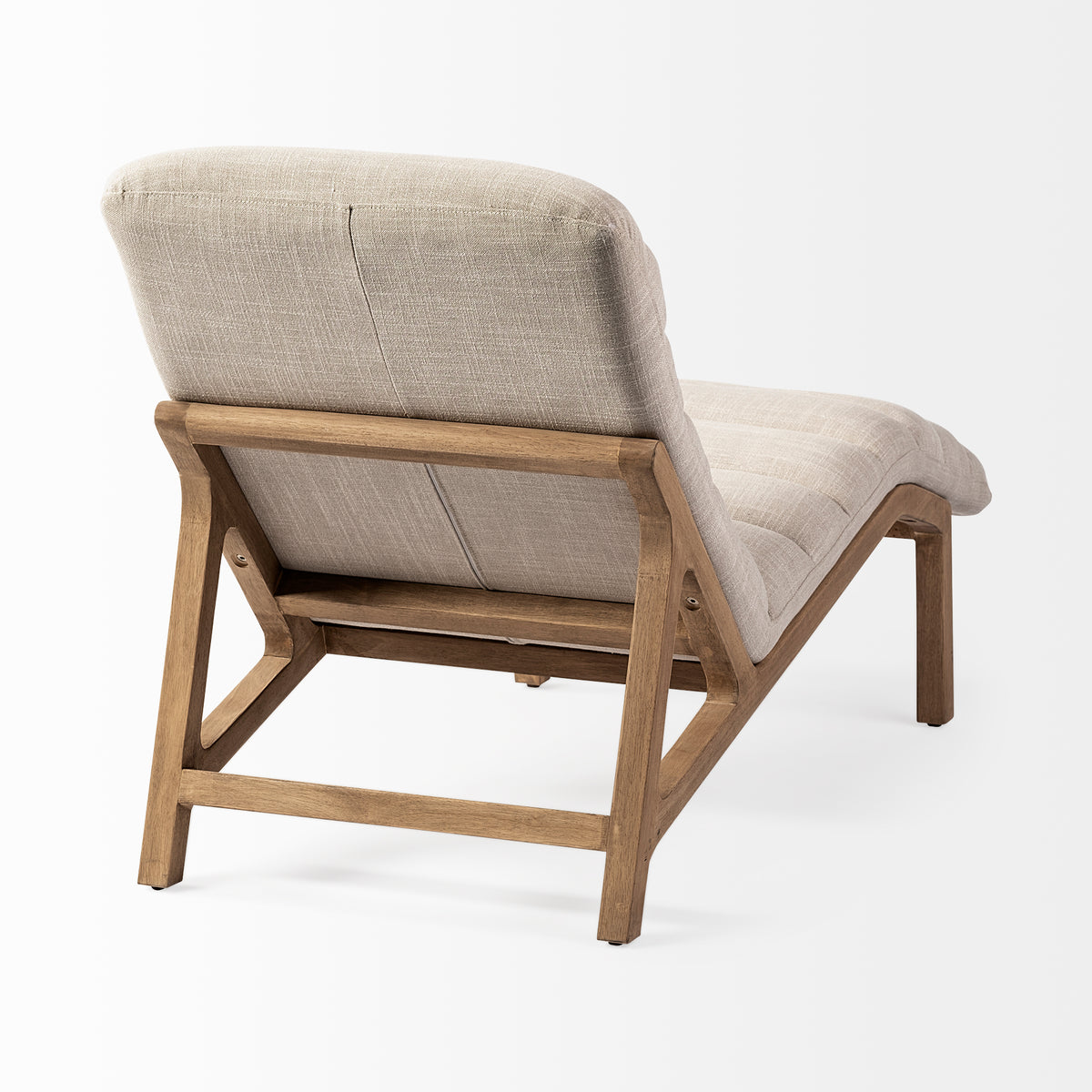 Pierre Beige Fabric Chaise Lounge Chair-Chaise Lounges-DECOROLALA