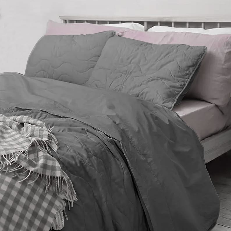 Piglet Stitch Pure Cotton Sateen Quilt Set-Quilt-DECOROLALA