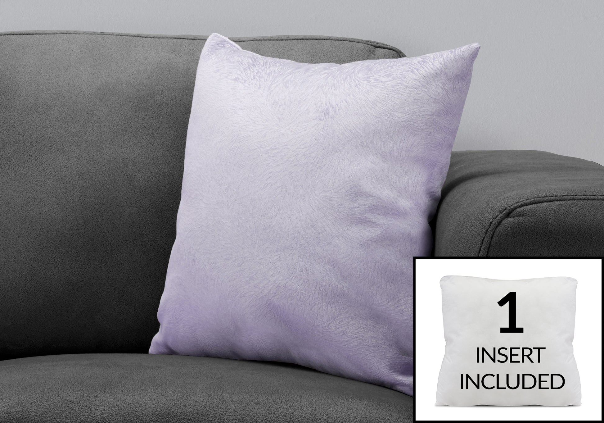 Pillow 18x18 Light Purple Velvet Feathered-Pillows-DECOROLALA