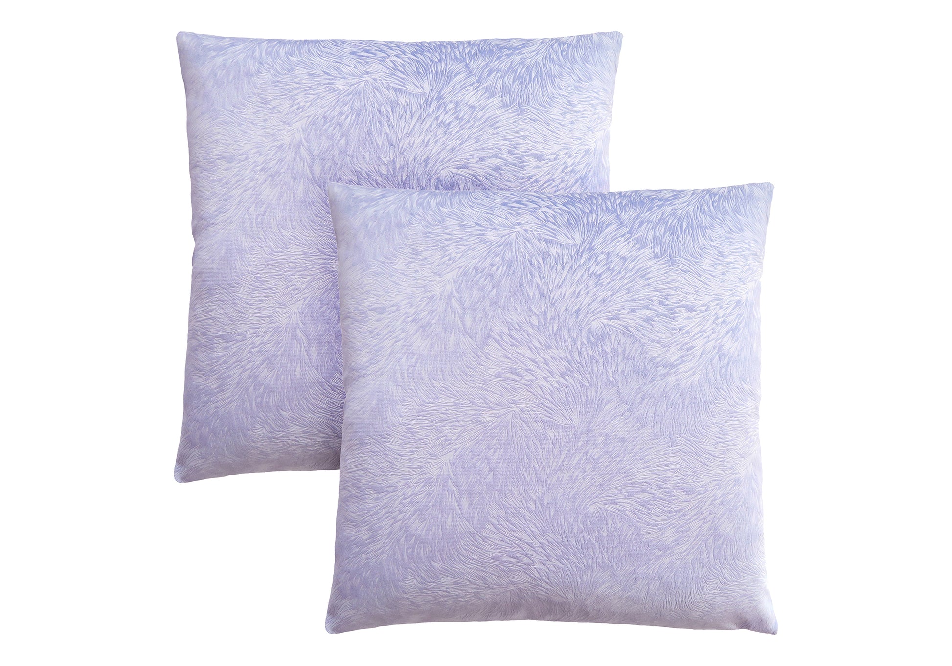 Pillow Cover 18x18 Light Purple Feathered Velvet 2pc Set-Pillows-DECOROLALA