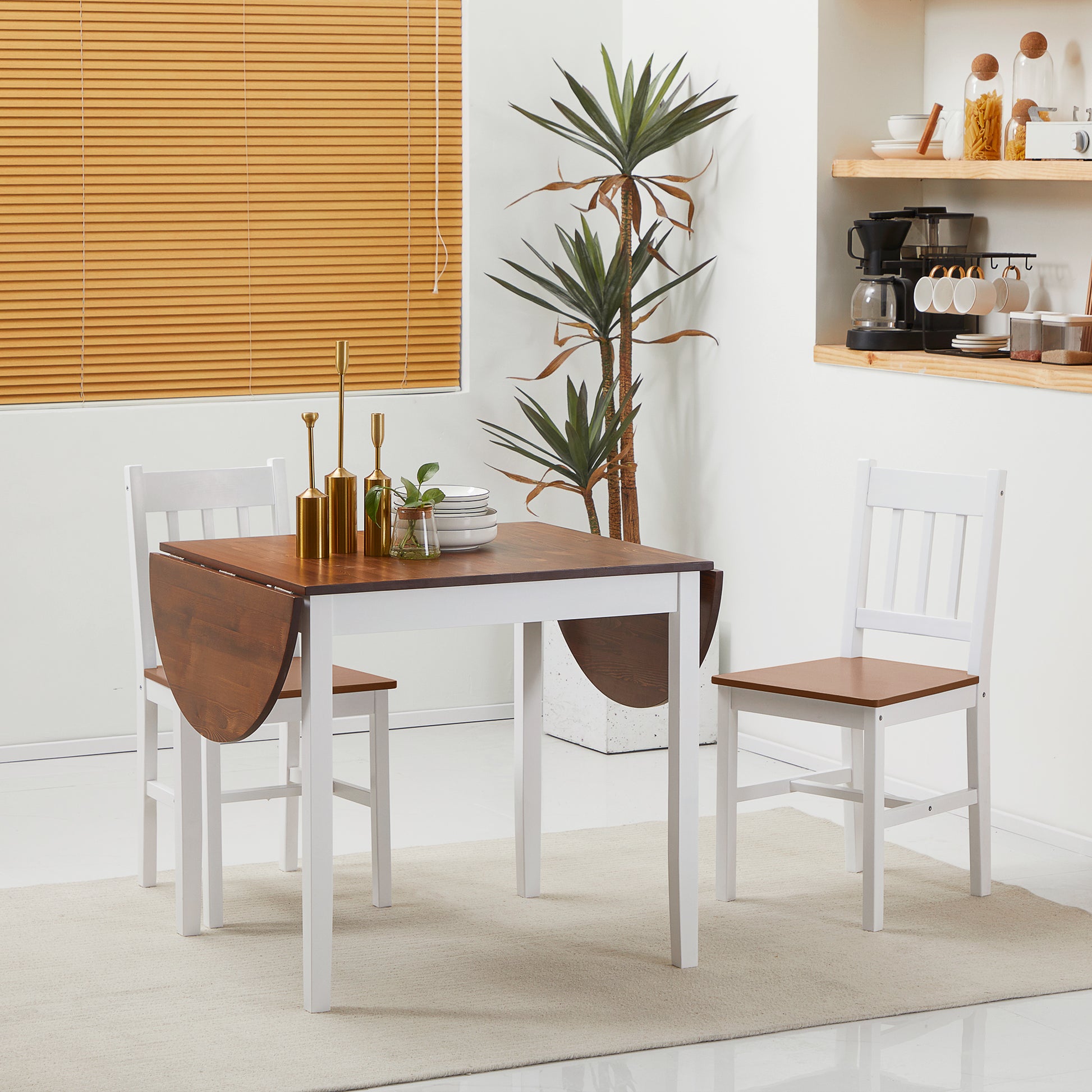 Pine Drop Leaf Dining Table - Seats 4-6 Natural-DECOROLALA