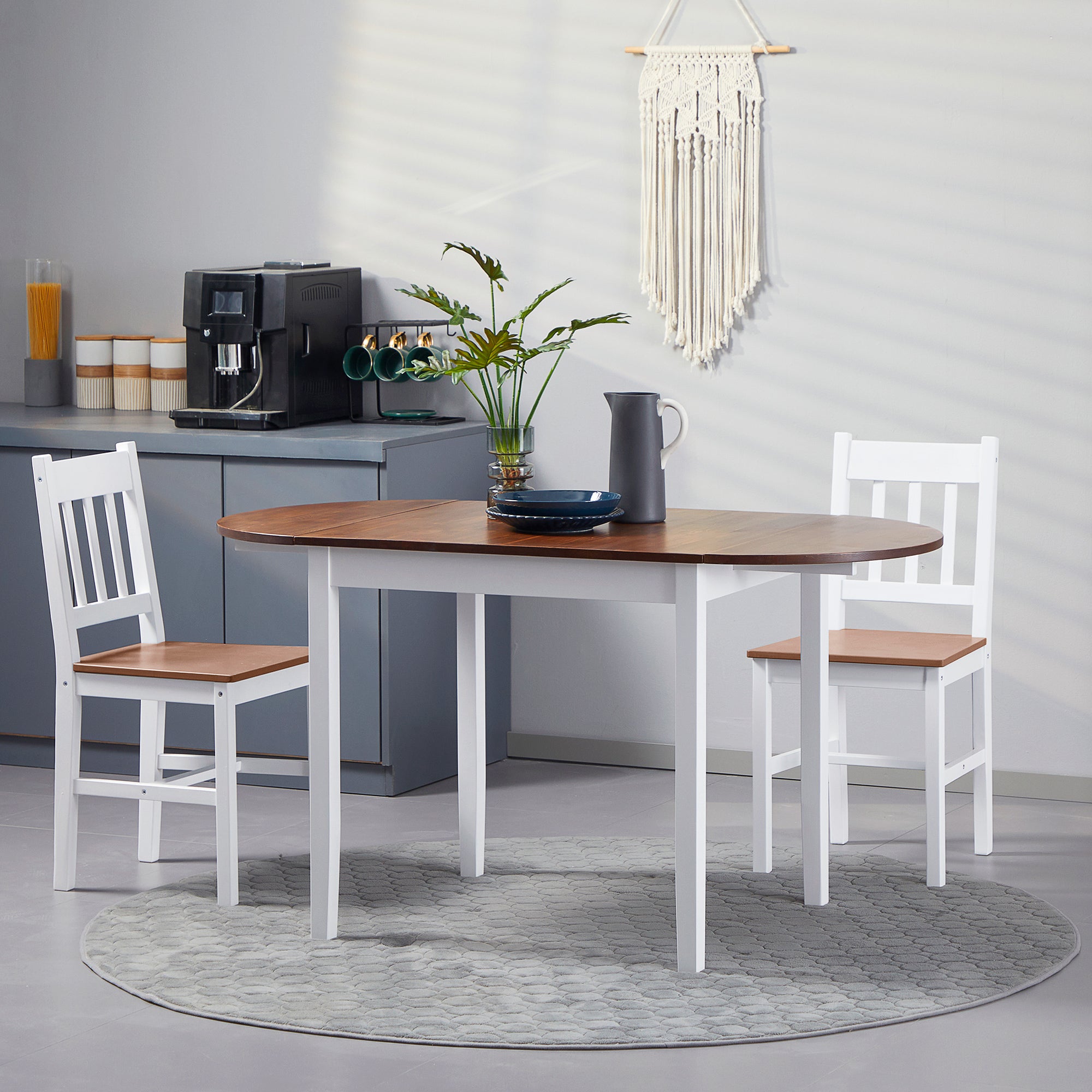 Pine Drop Leaf Dining Table - Seats 4-6 Natural-DECOROLALA