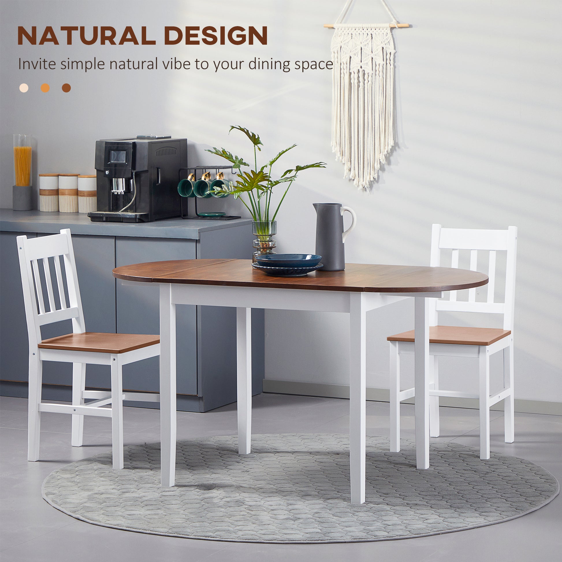 Pine Drop Leaf Dining Table - Seats 4-6 Natural-DECOROLALA