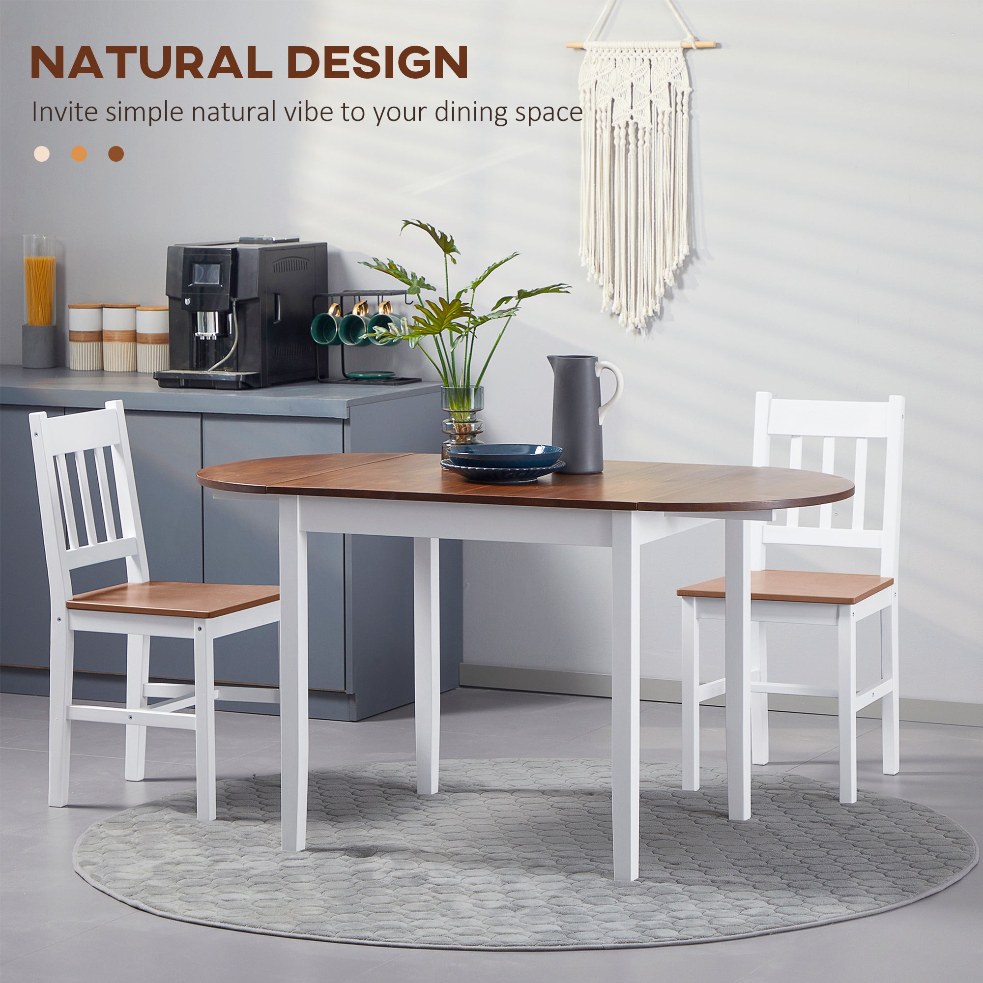 Pine Drop Leaf Dining Table - Seats 4-6 Natural-DECOROLALA