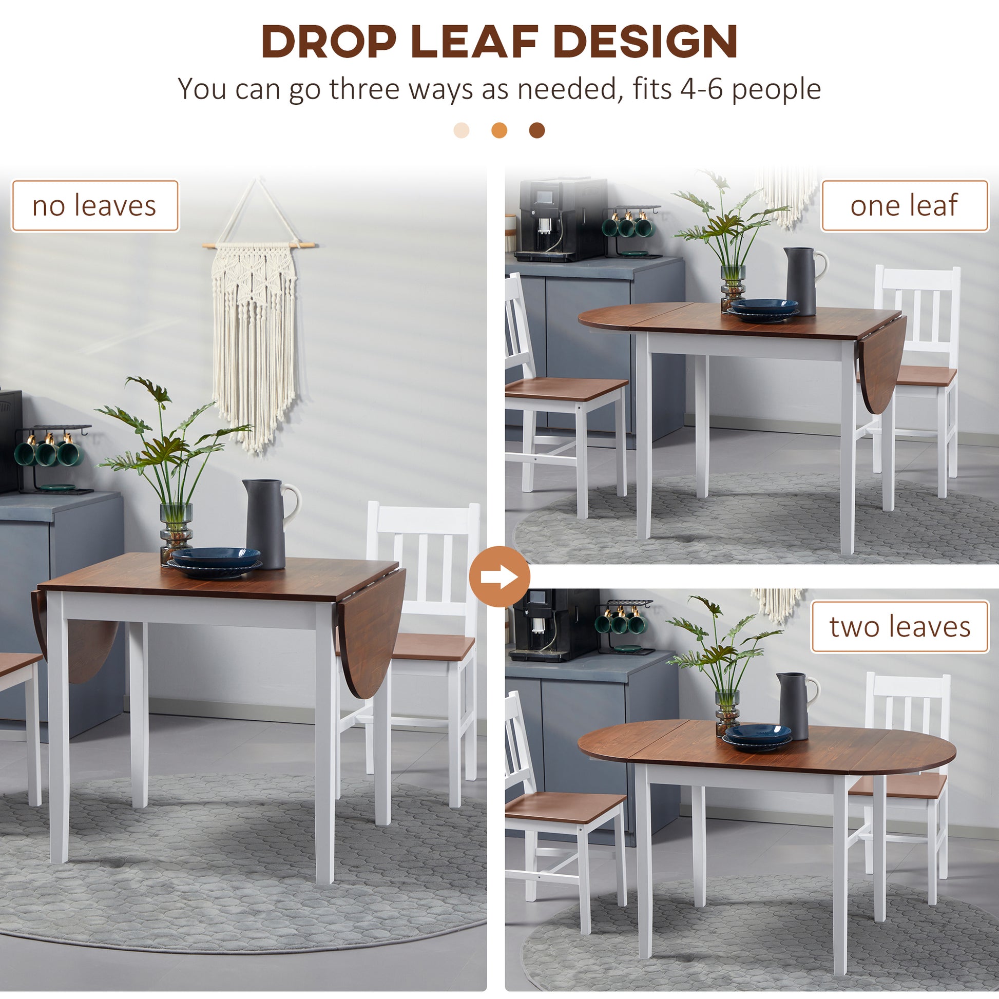 Pine Drop Leaf Dining Table - Seats 4-6 Natural-DECOROLALA