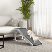 Pine Wood Pet Ramp with Platform - White 60"L x 16"W x 20"H-Dogs-DECOROLALA