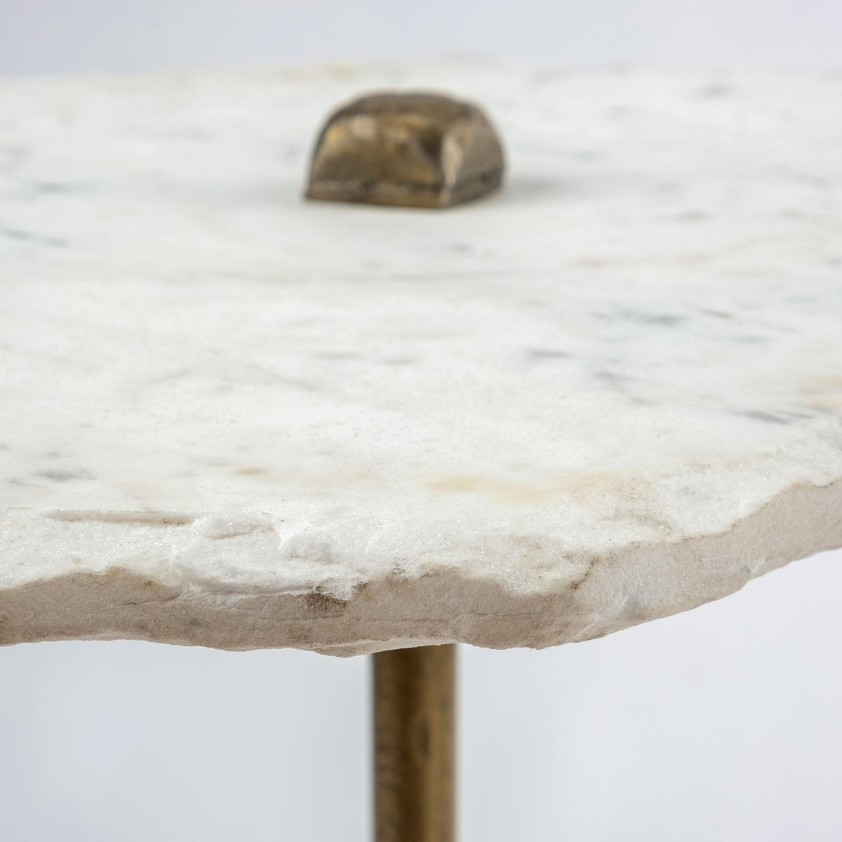 Pinera II 19L x 19W Slate Top W/ Triangular Iron Base Accent Table-Accent Tables-DECOROLALA