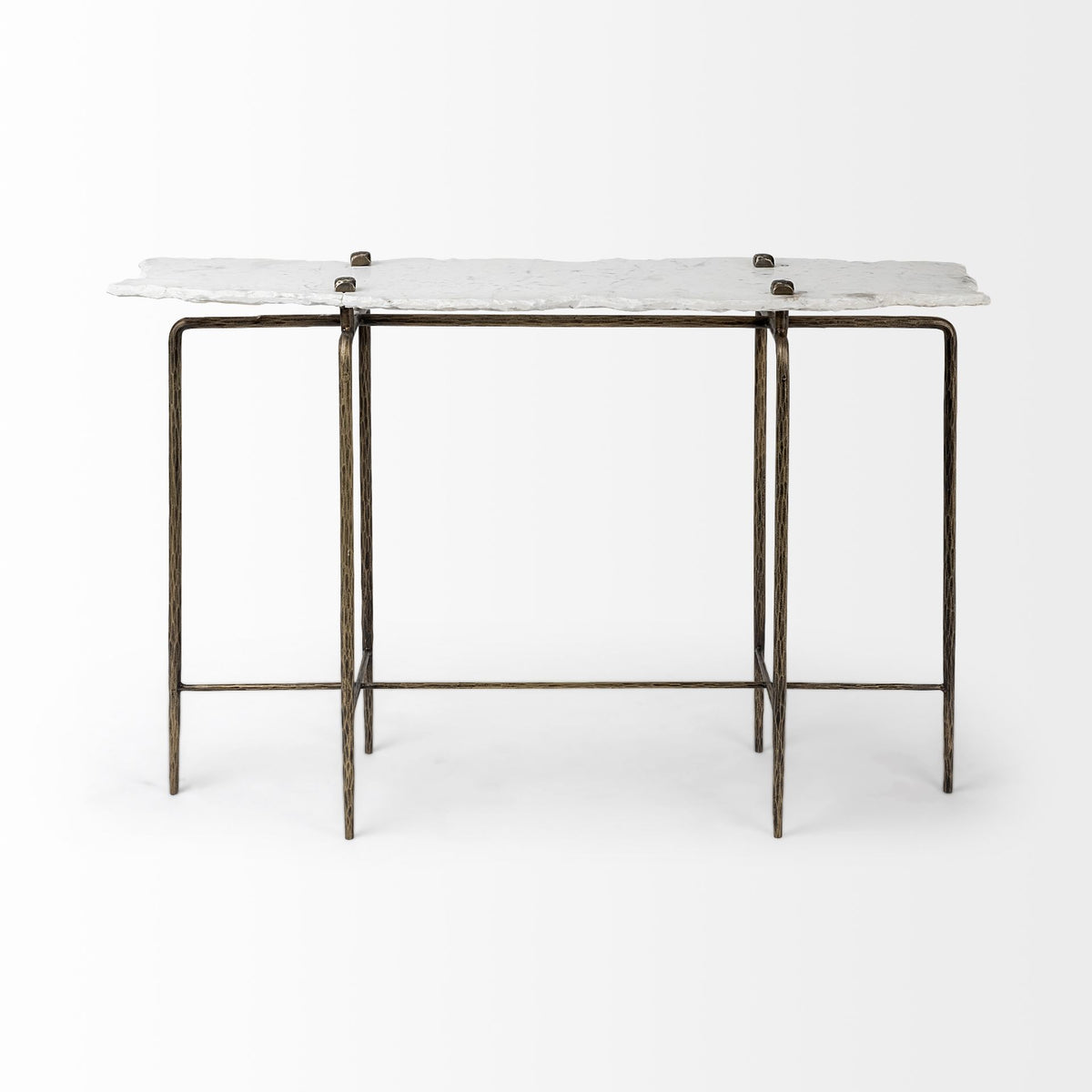 Pinera III 49L x 17W Slate W/Iron Base Console Table-Console Tables-DECOROLALA