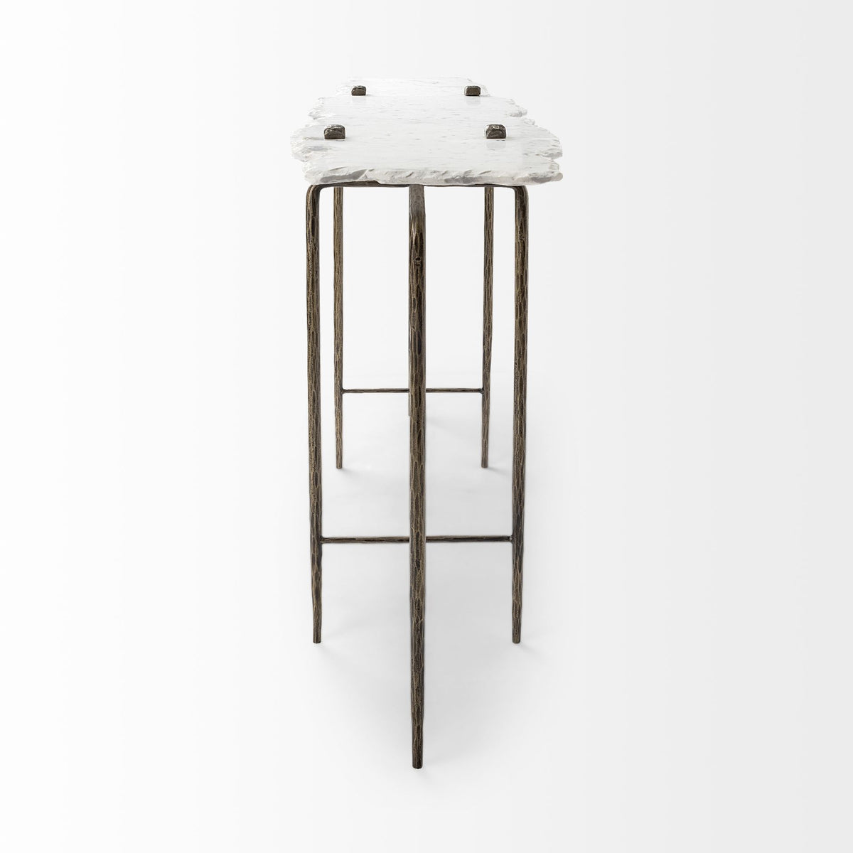 Pinera III 49L x 17W Slate W/Iron Base Console Table-Console Tables-DECOROLALA