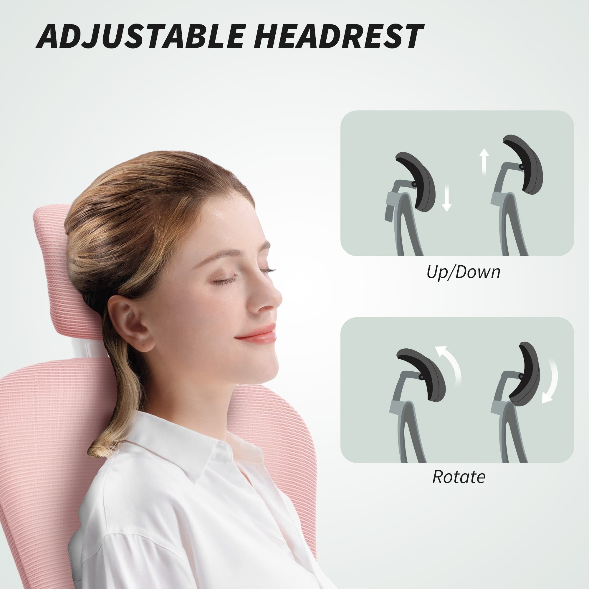 Pink Mesh Office Chair with 4D Lumbar Support-Office Products > Office Furniture > Office Chairs-DECOROLALA