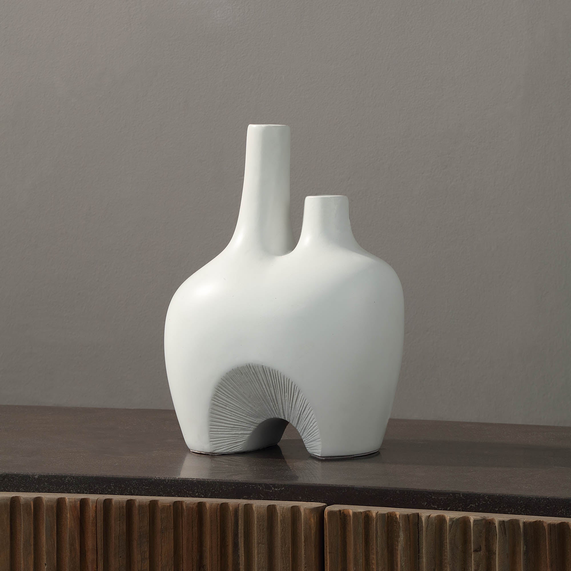 Pioneer Indoor Ceramic Vase , Off-White-Vase-DECOROLALA