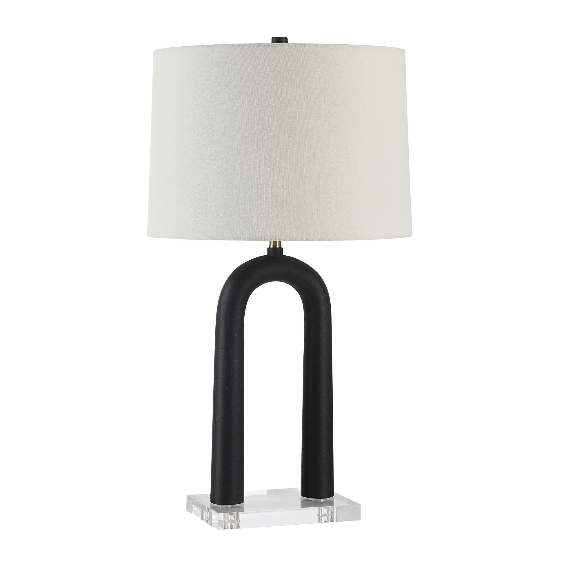 Pisa 28.5" Table Lamp, Matte Black with Ivory Shade-Table Lamp-DECOROLALA