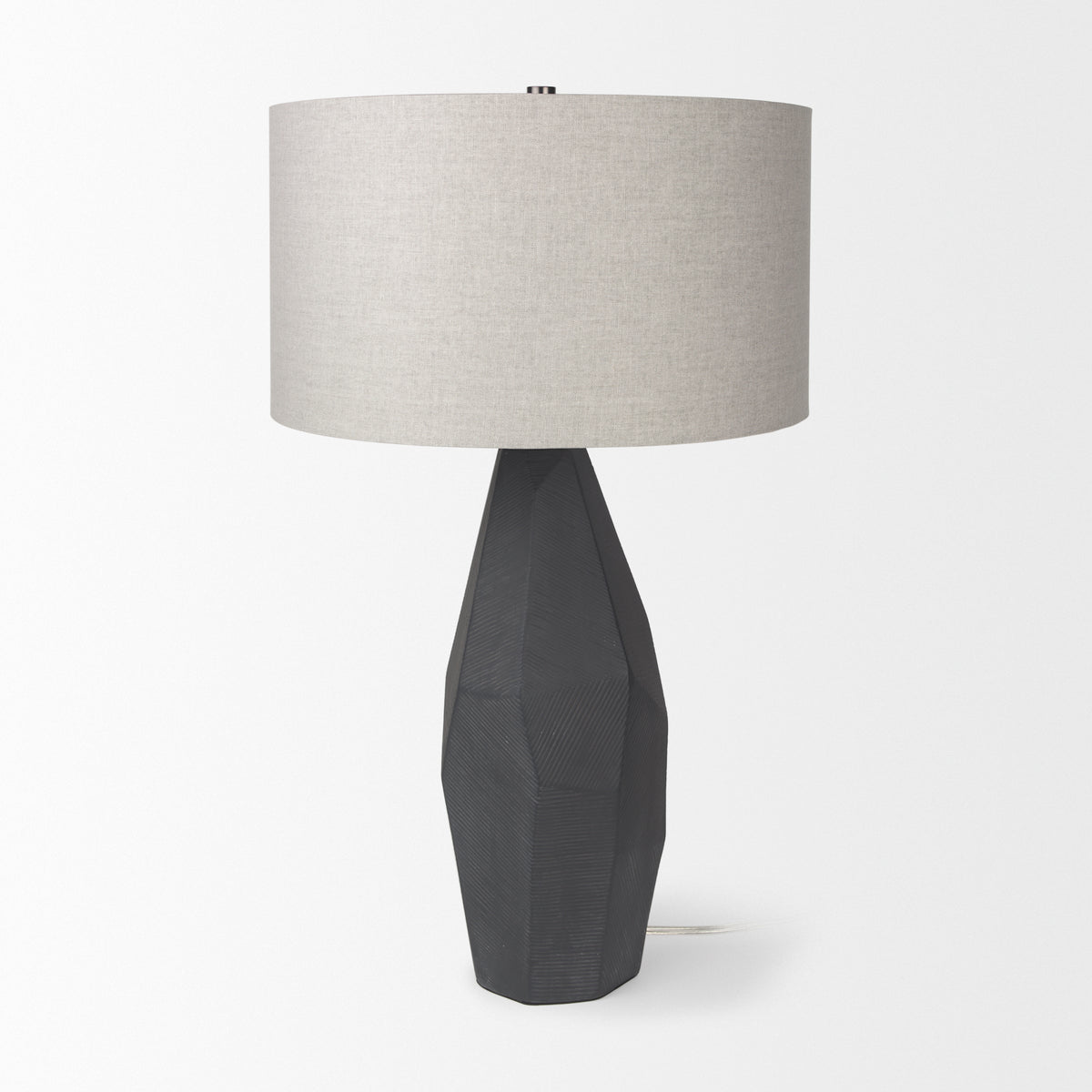 Piven w/ Gray Wash Textured Ceramic Table Lamp-Table Lamps-DECOROLALA