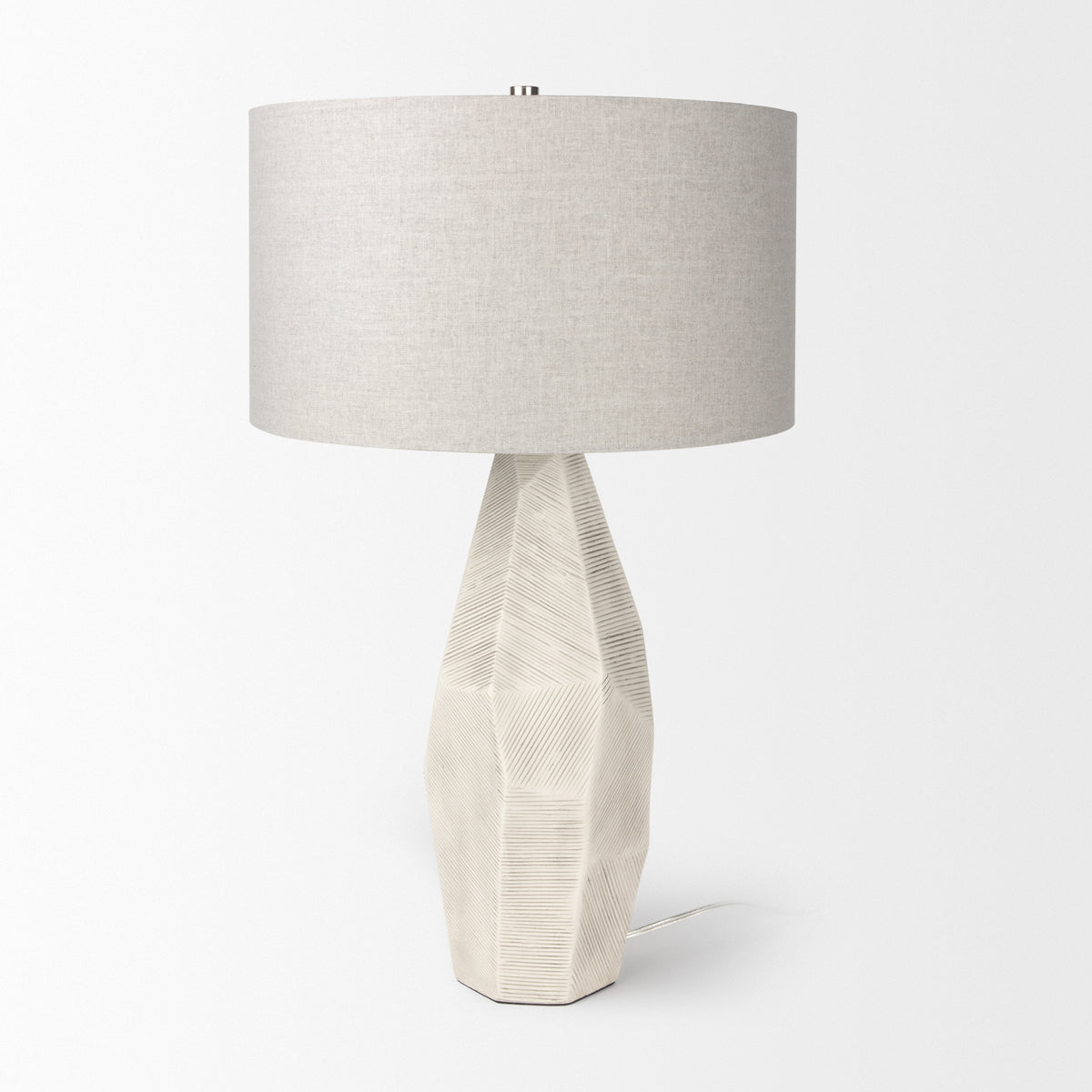 Piven w/ Gray Wash Textured Ceramic Table Lamp-Table Lamps-DECOROLALA