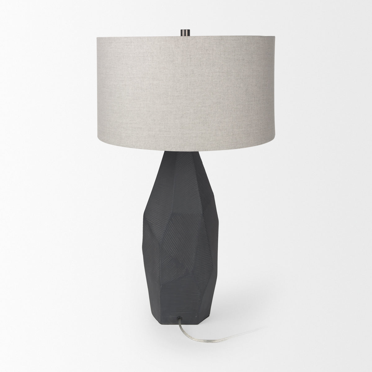 Piven w/ Gray Wash Textured Ceramic Table Lamp-Table Lamps-DECOROLALA