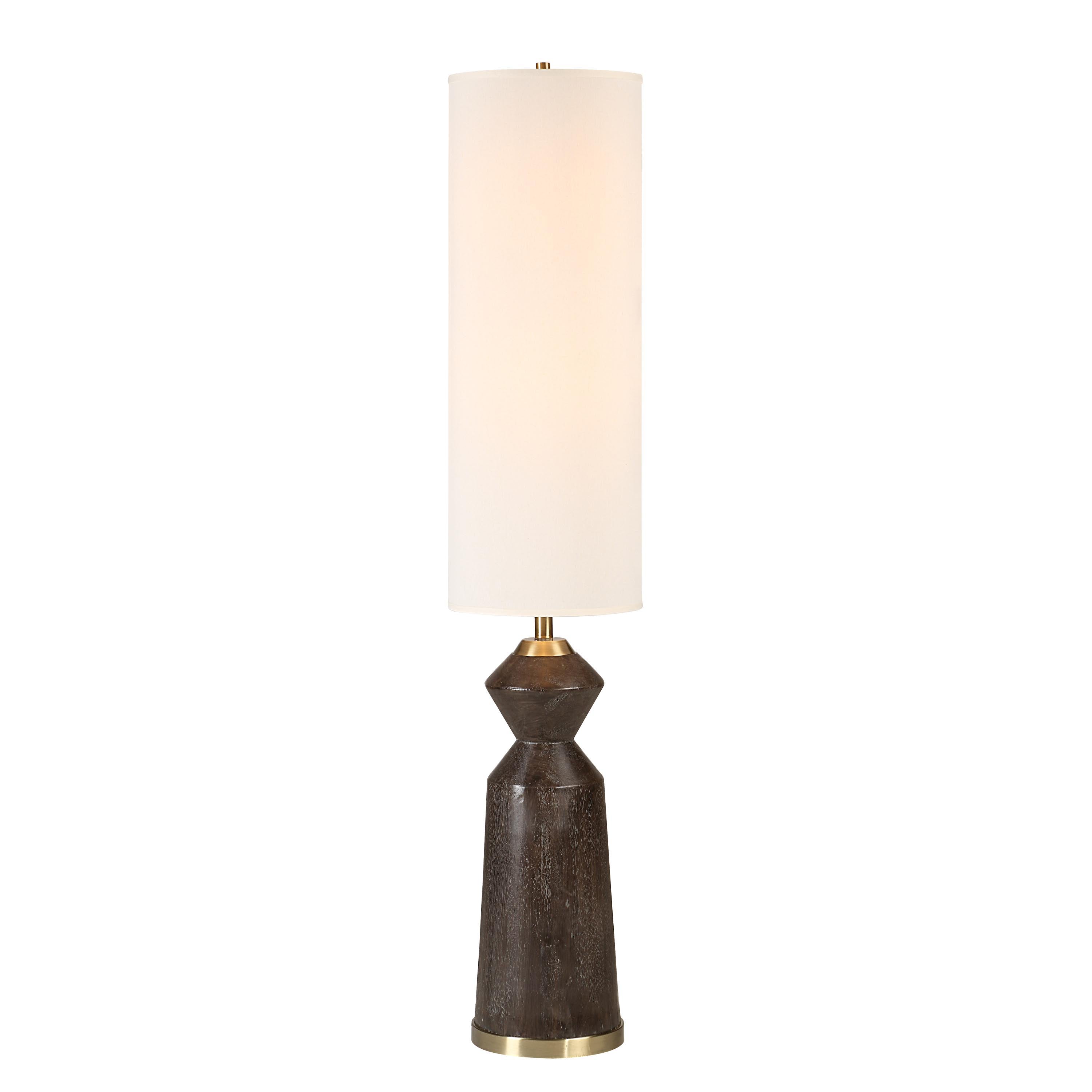 Pixel 66.75" Floor Lamp, Brown Linen Shade-Floor Lamp-DECOROLALA