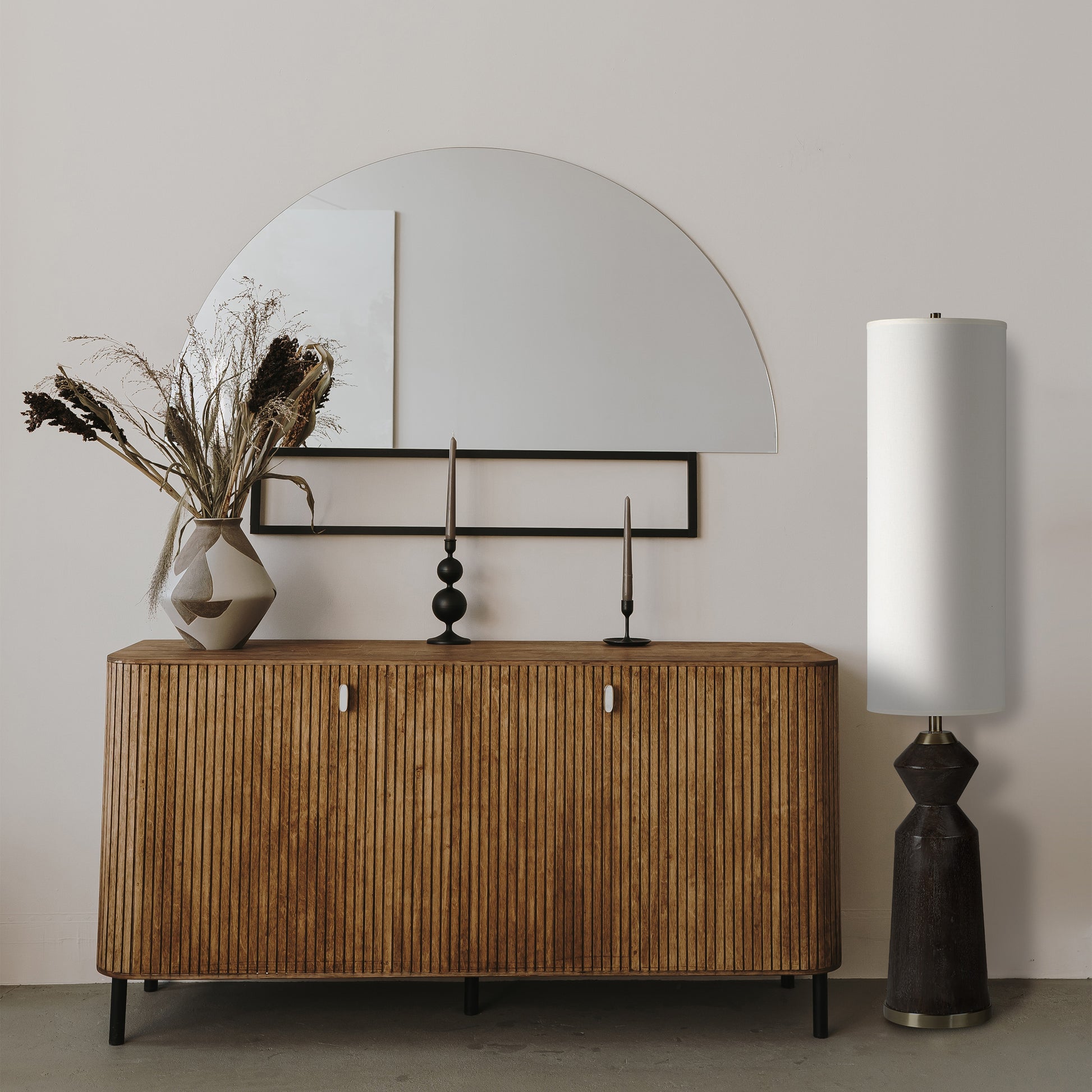 Pixel 66.75" Floor Lamp, Brown Linen Shade-Floor Lamp-DECOROLALA
