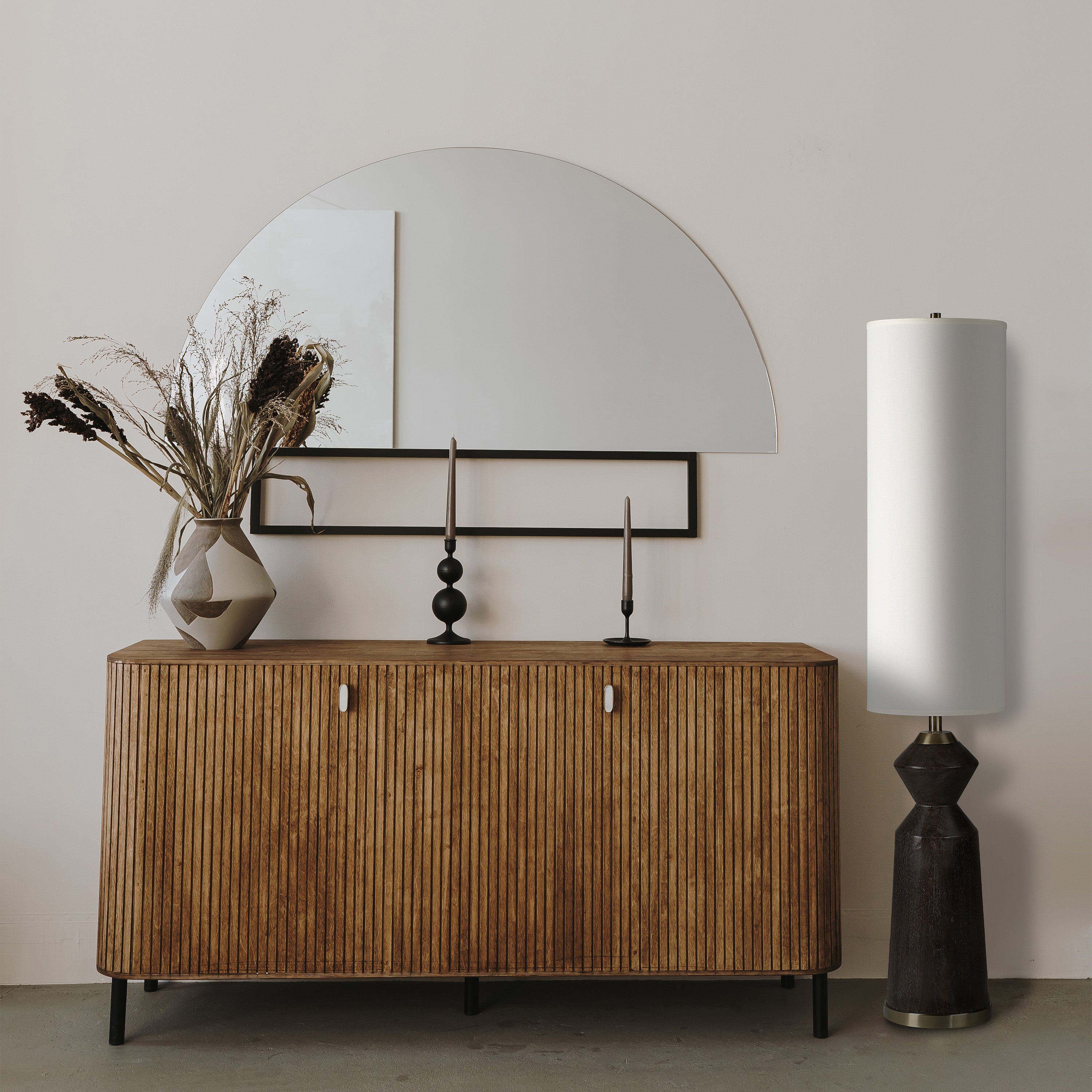 Pixel 66.75" Floor Lamp, Brown Linen Shade-Floor Lamp-DECOROLALA