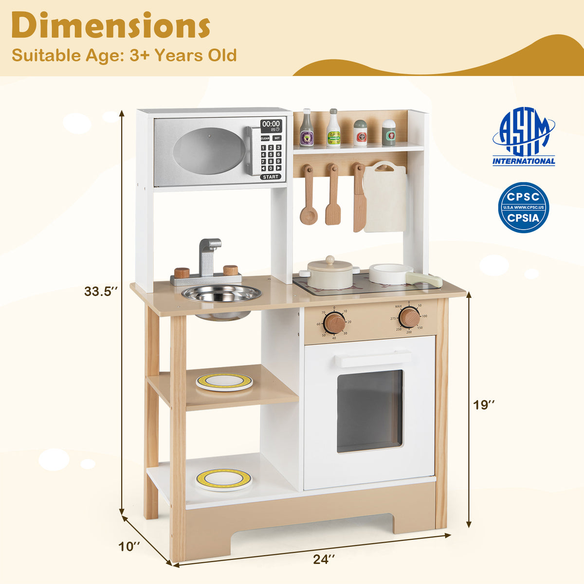 Cuisine de jeu en bois avec tableau noir, cadeau d’anniversaire pour enfants de 3 ans et plus