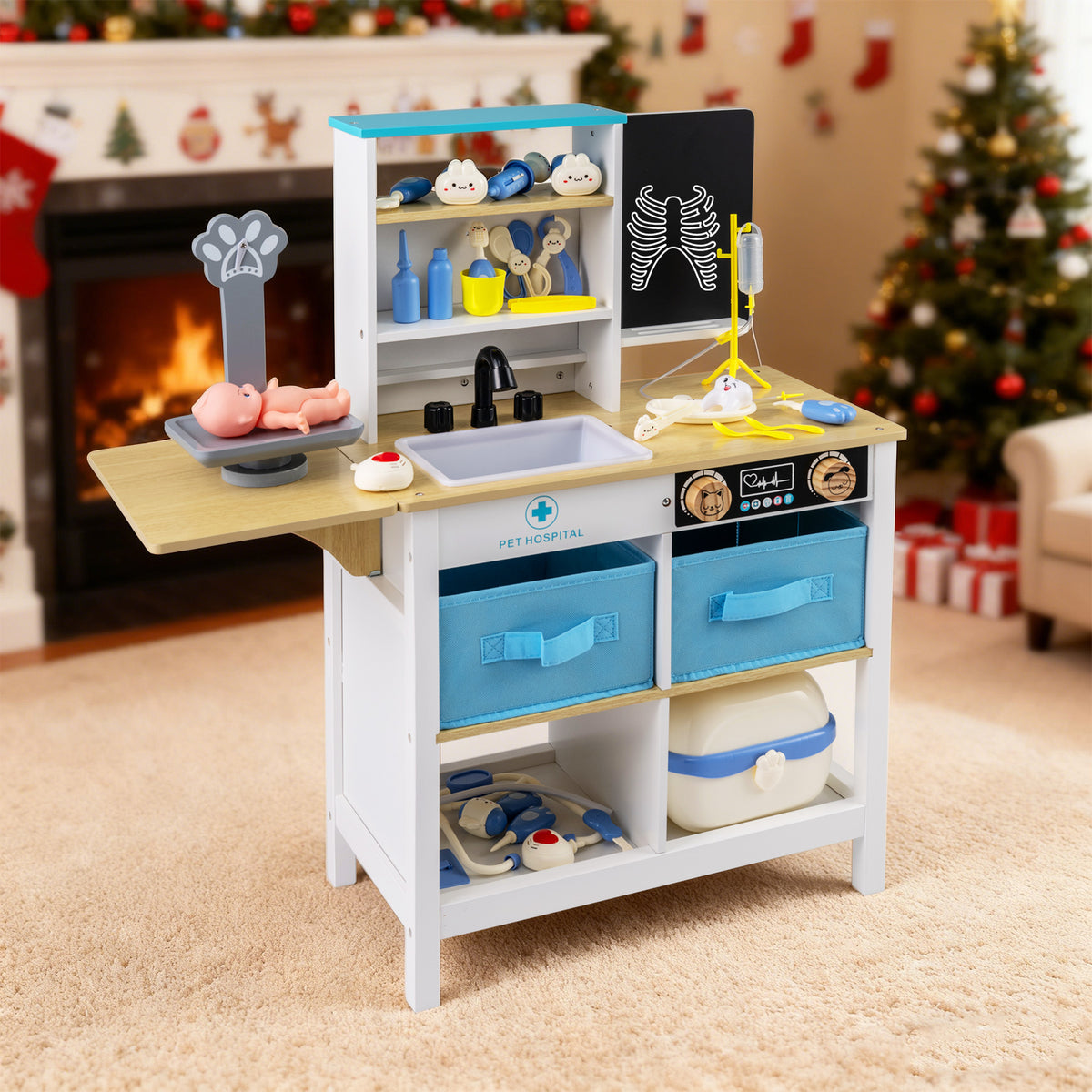 Set de jeu en bois cabinet médical de docteur avec tableau noir